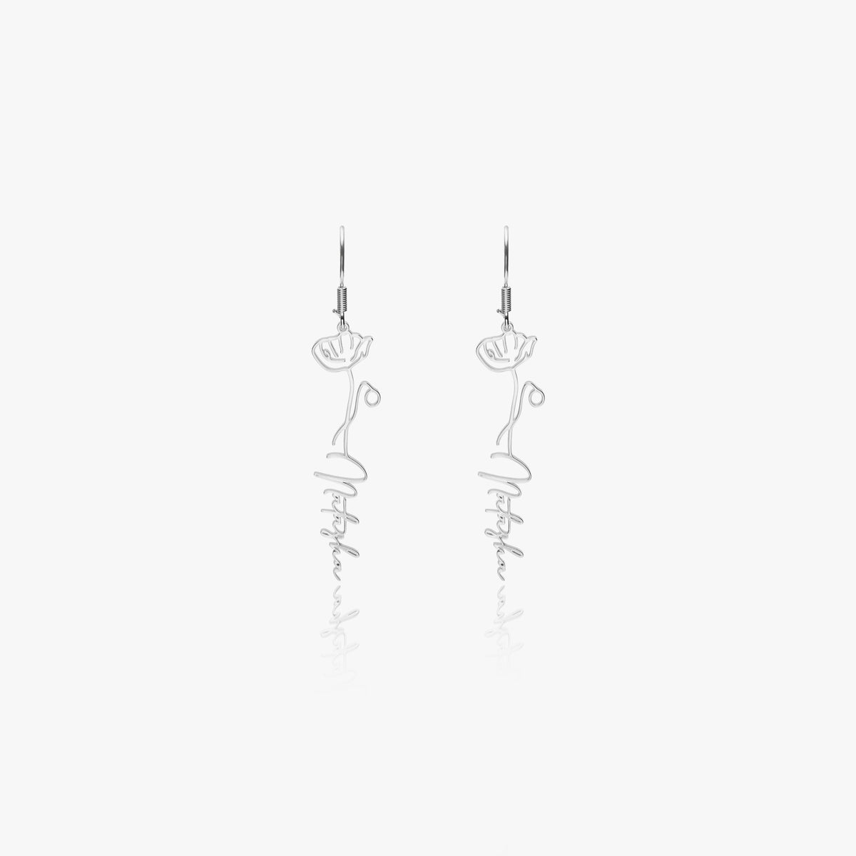 Custom 653. Floral Earrings Hoop- 925 Silver