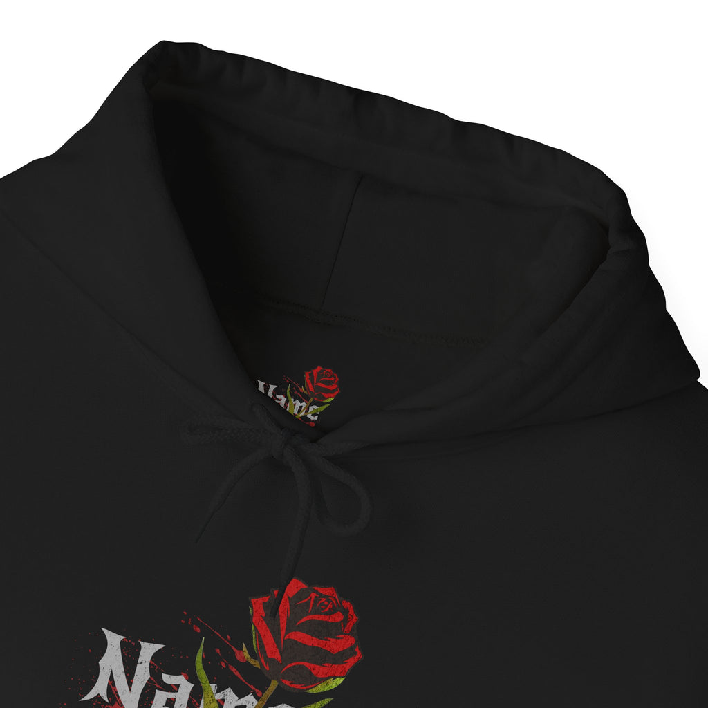 Gothic Rose Personalized Hoodie – Name and Last Name on the Front and Back unisex