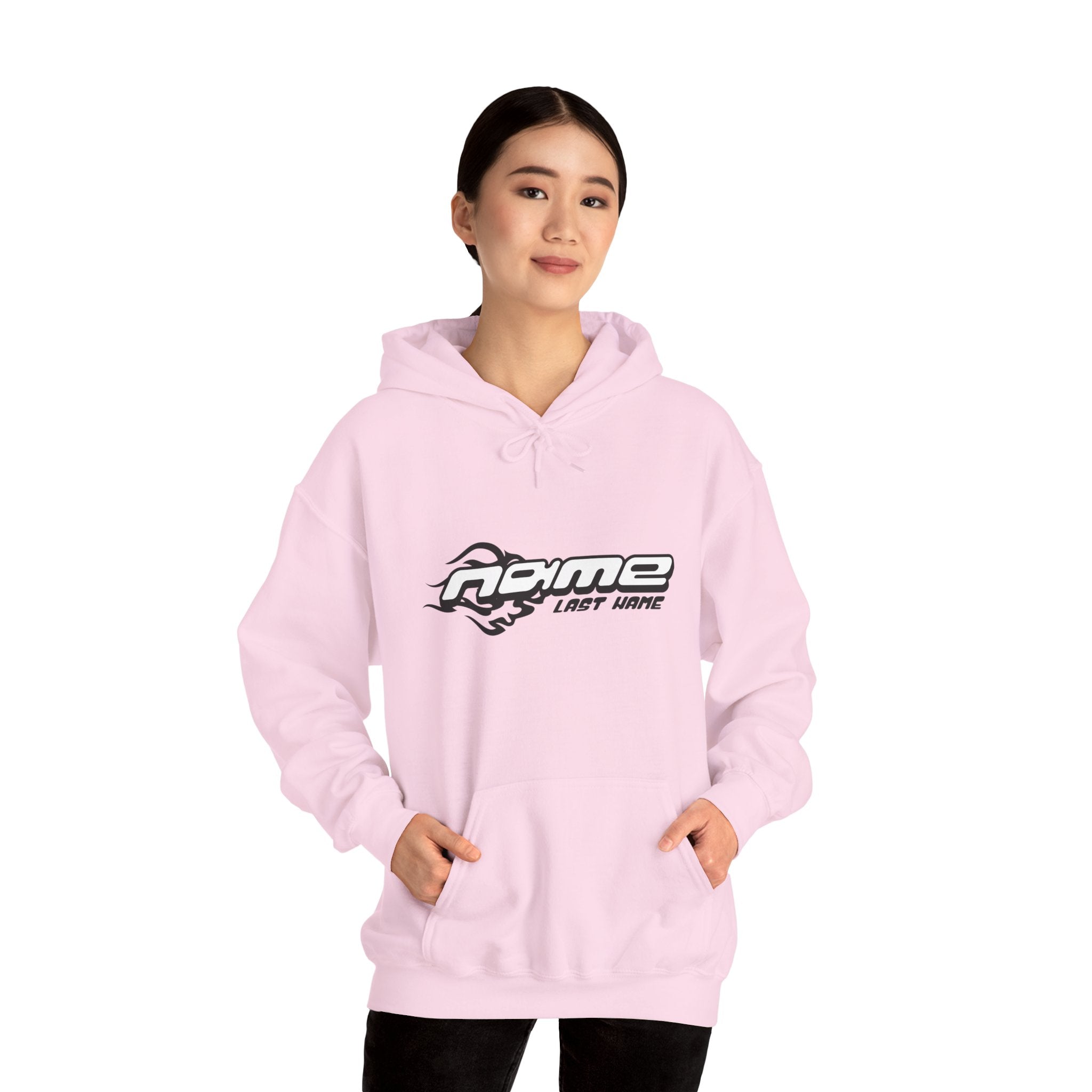 Urban automotive-style hoodie — personalize with your name and last name unisex