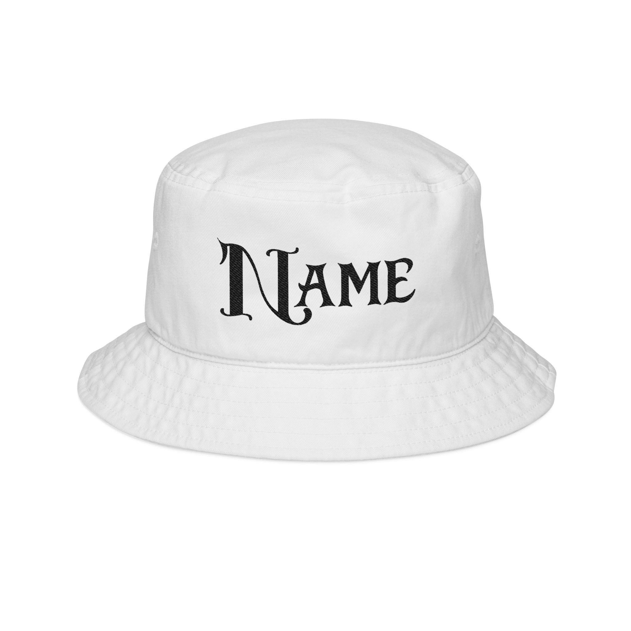 Embroidered Gothic Name Bucket Hat — Personalized Monogram Hat