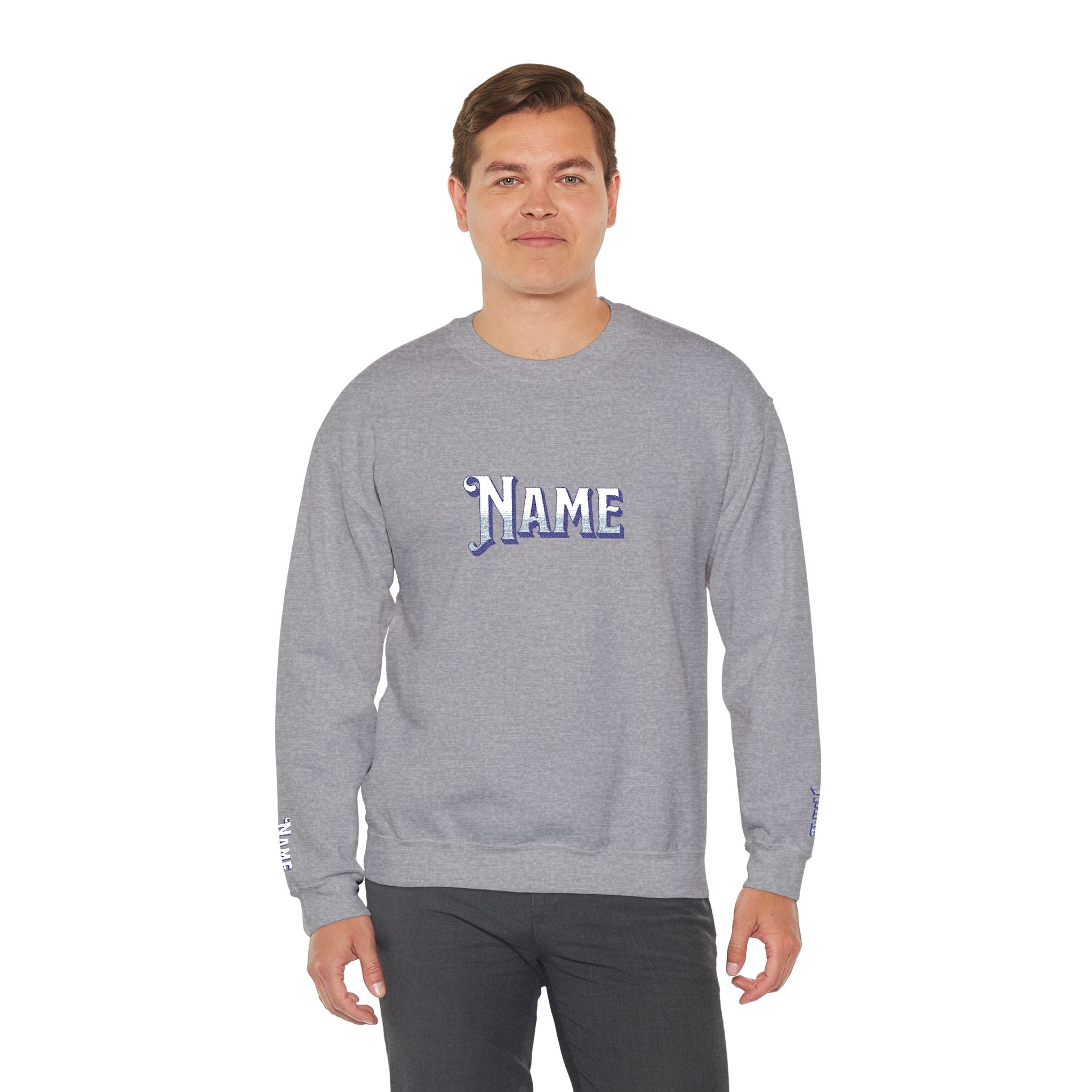 Custom embroidered Gothic Name Crewneck Sweatshirt unisex