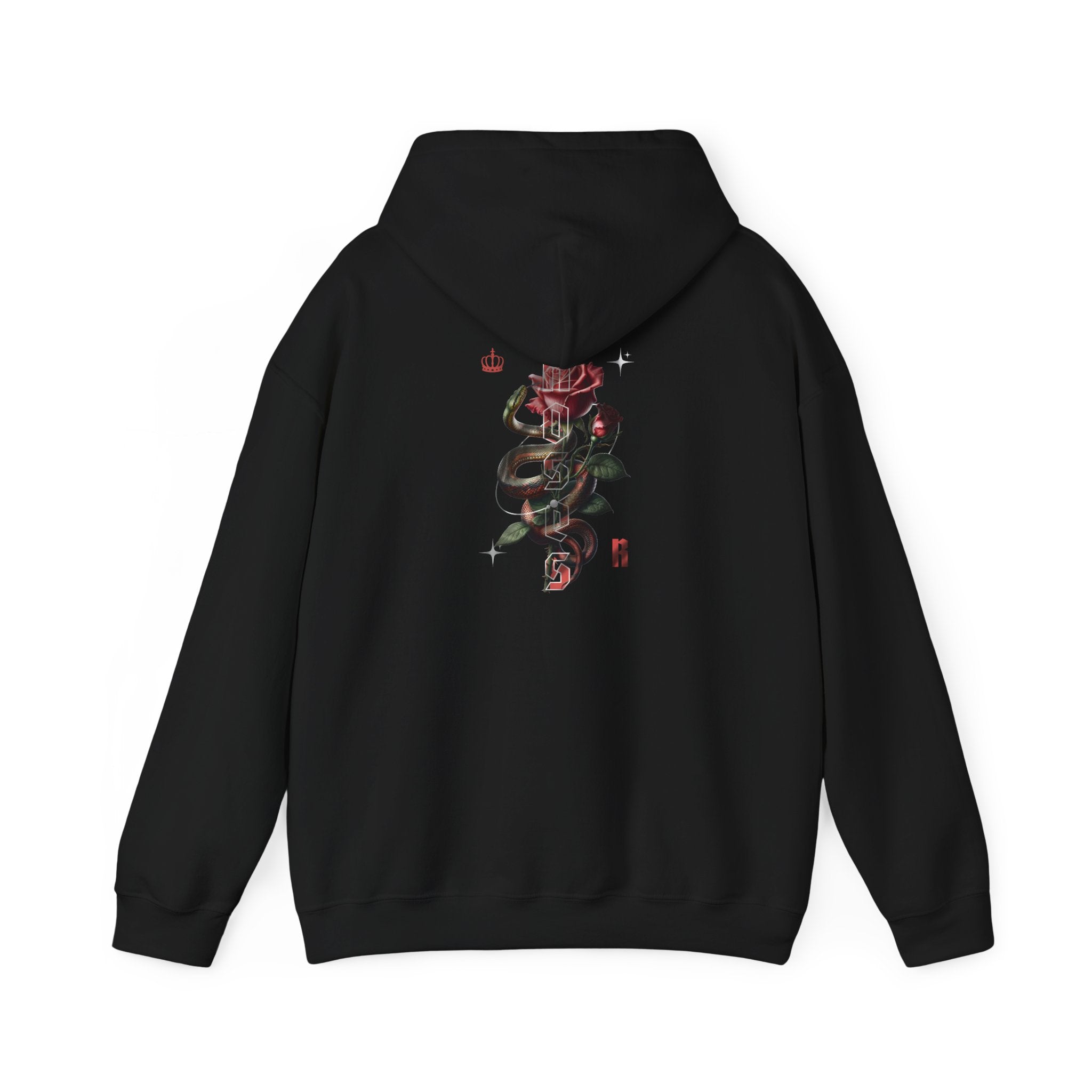 Gothic Rose Personalized Hoodie – Name and Last Name on the Front and Back unisex