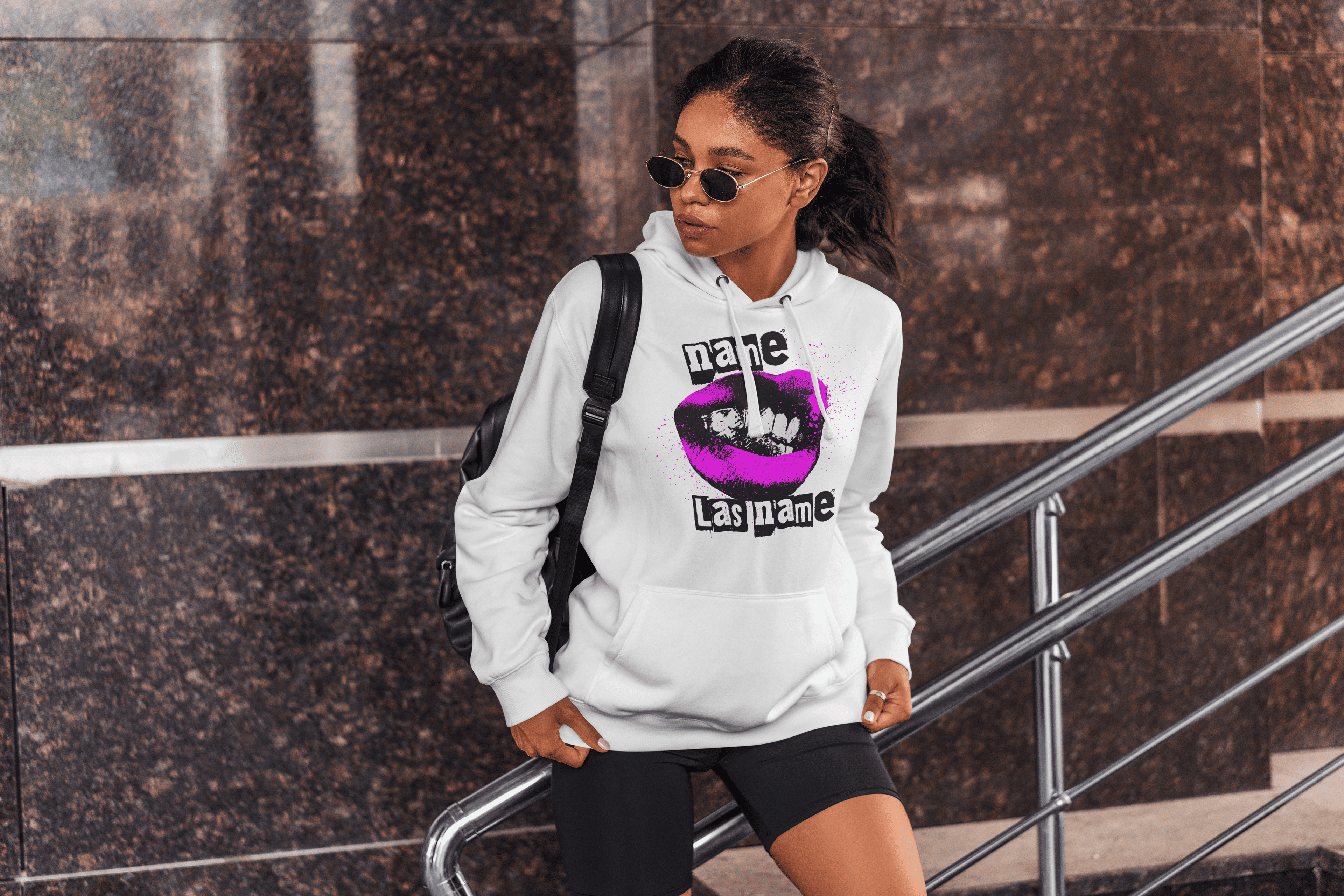 Personalized Hoodie – Sexy Lips Neon Edition