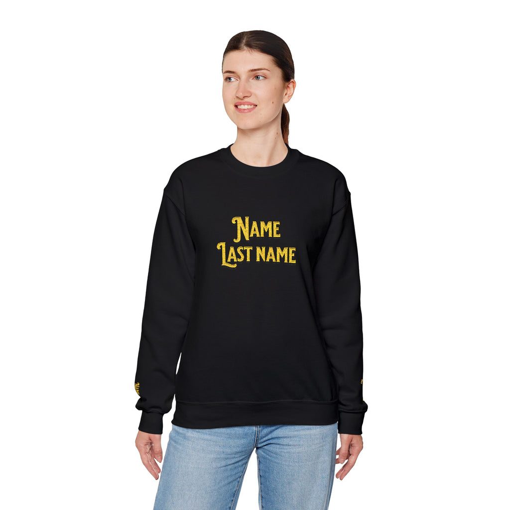 Personalized embroidered Gold Gothic Crewneck Sweatshirt unisex