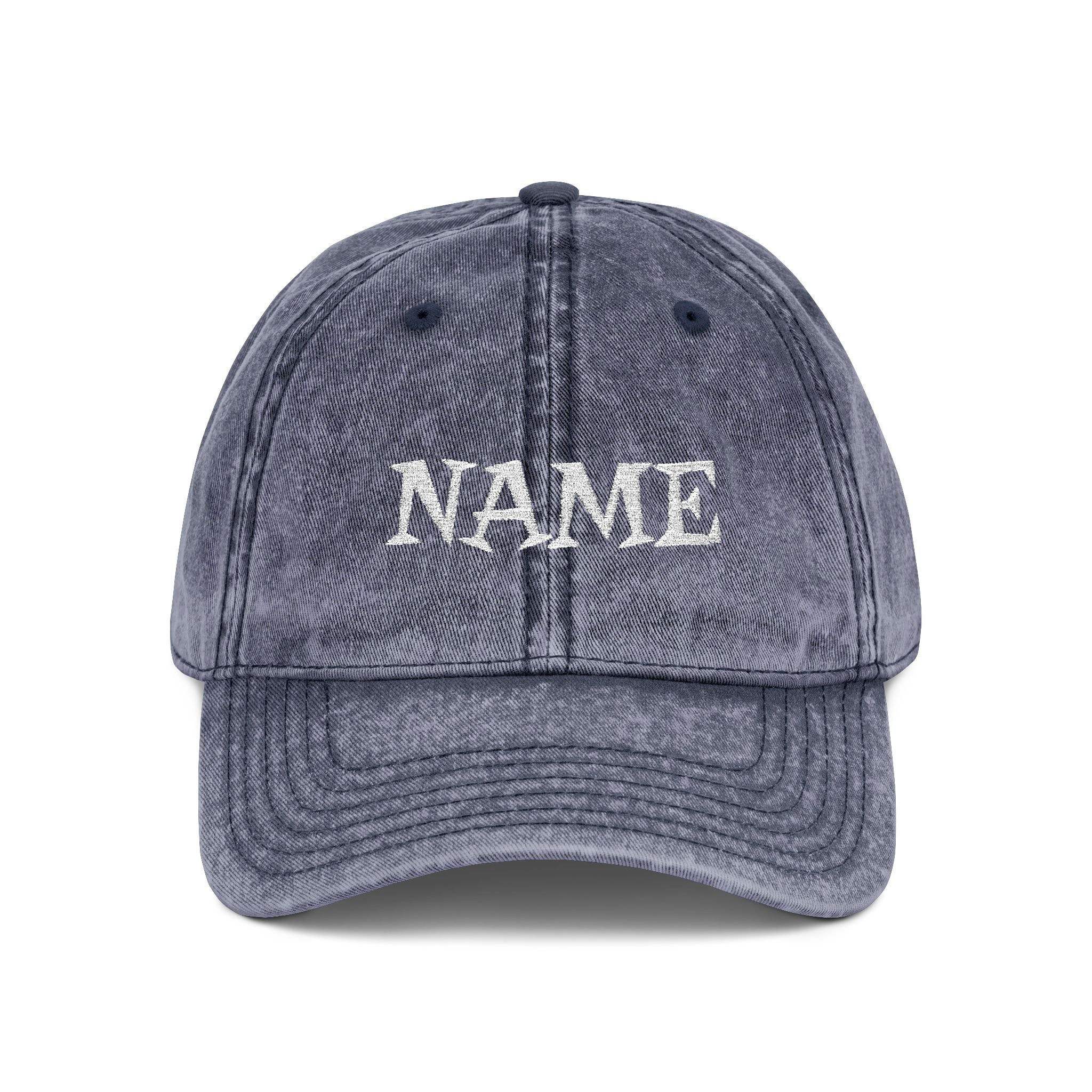 Personalized Vintage Embroidered Cap – Distressed Name Dad Hat