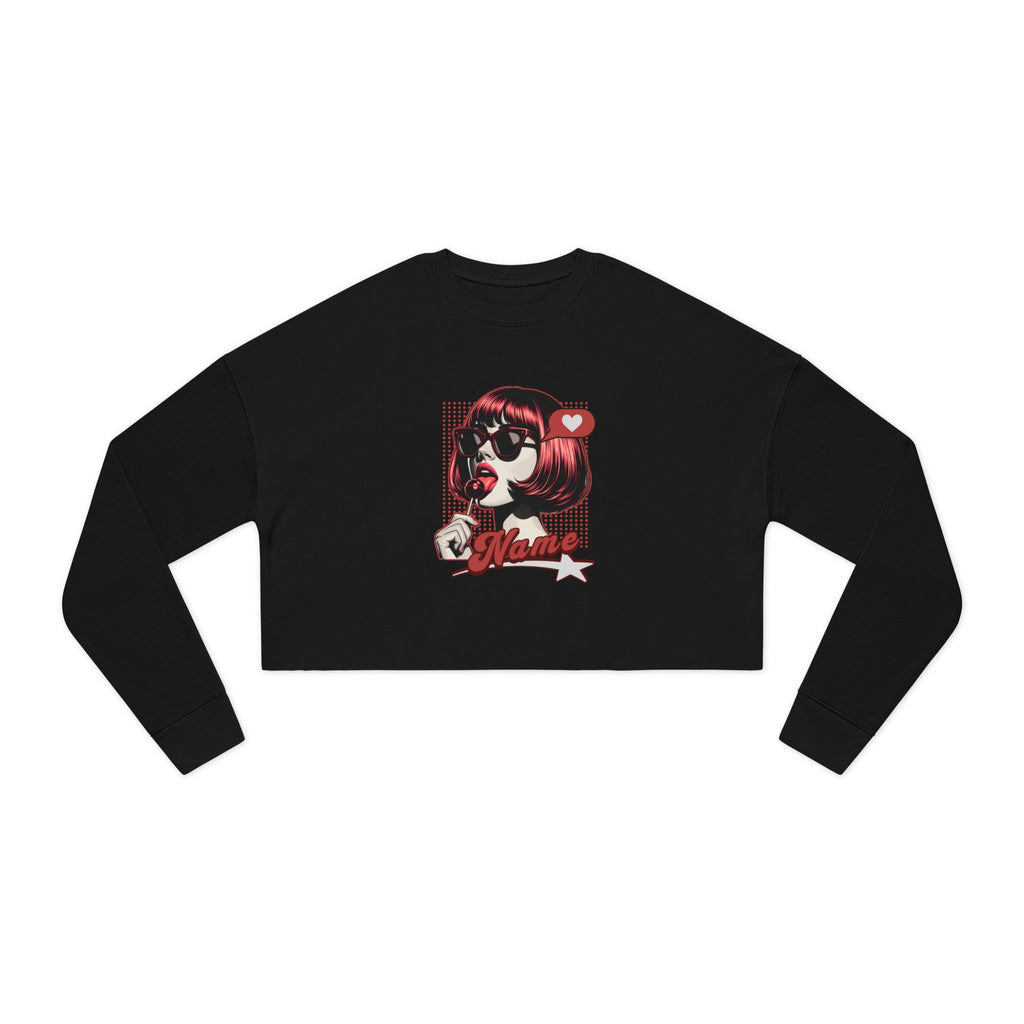 Custom Cropped Sweatshirt Pop Art Lollipop Girl