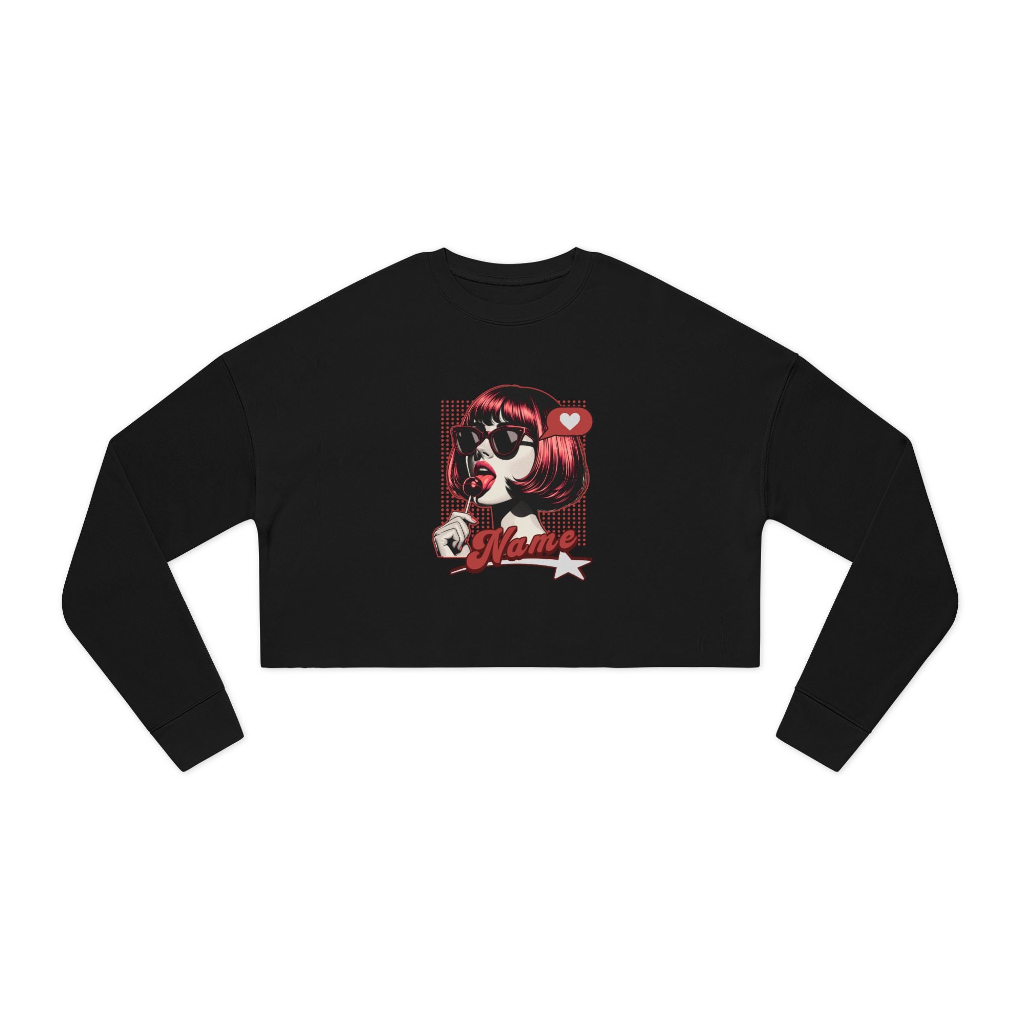 Custom Cropped Sweatshirt Pop Art Lollipop Girl