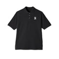 Men's Crown Logo Polo Shirt — Classic Black Piqué Collared Tee