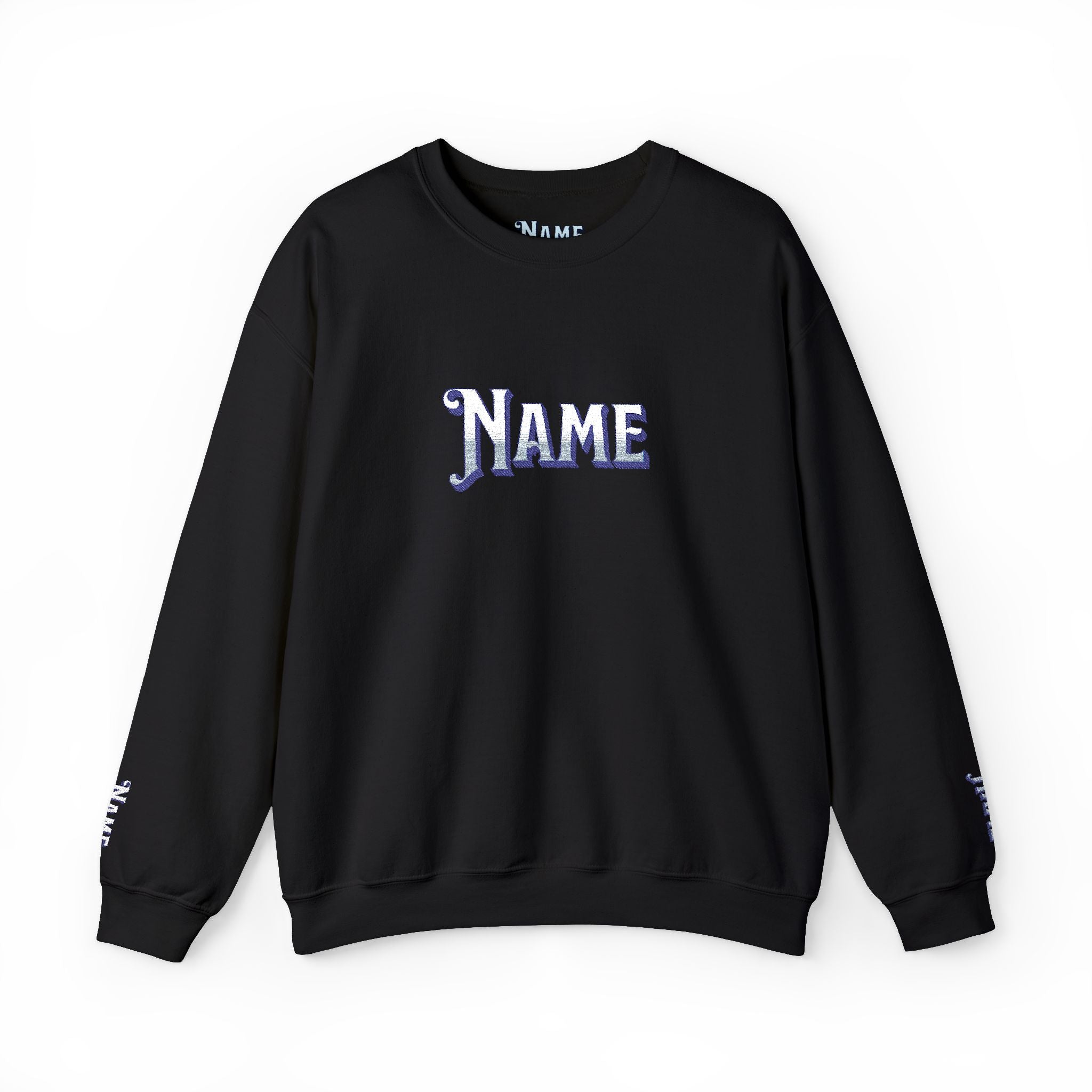 Custom embroidered Gothic Name Crewneck Sweatshirt unisex