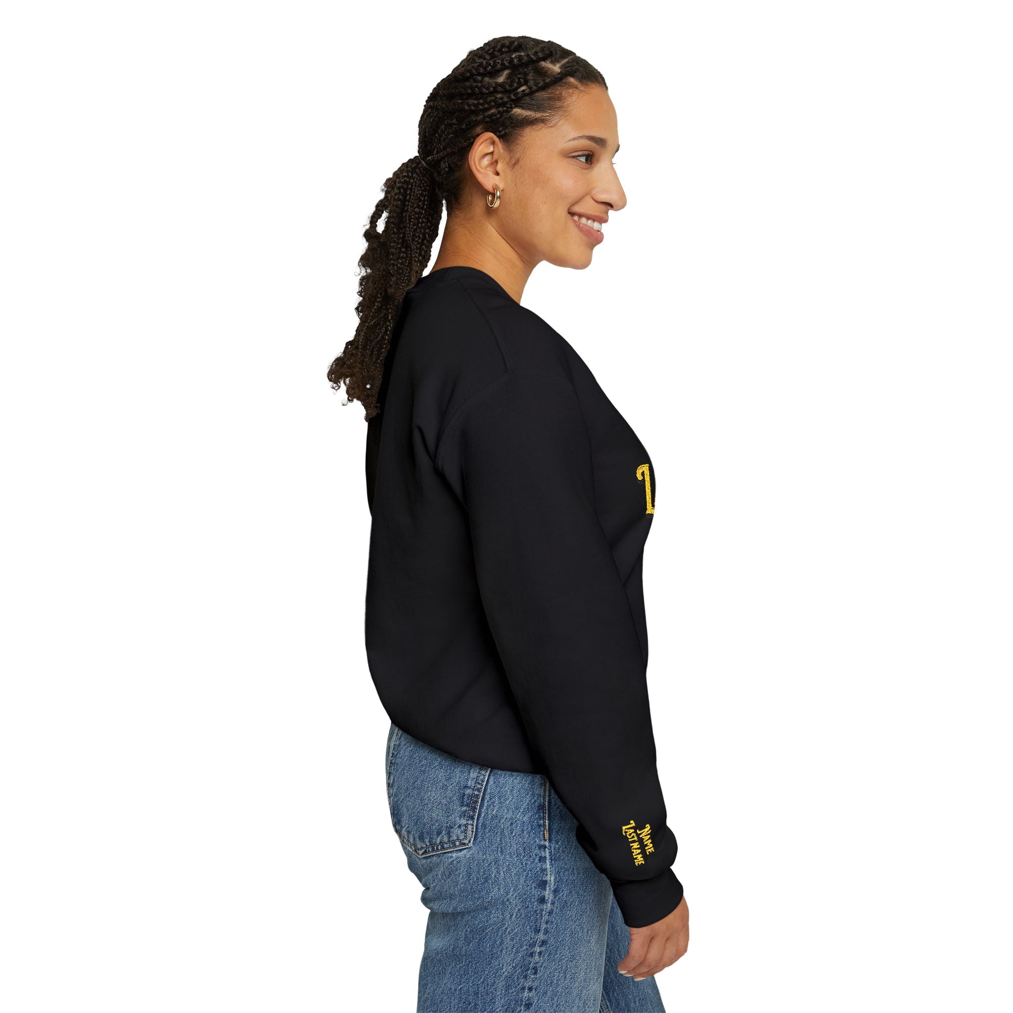 Personalized embroidered Gold Gothic Crewneck Sweatshirt unisex
