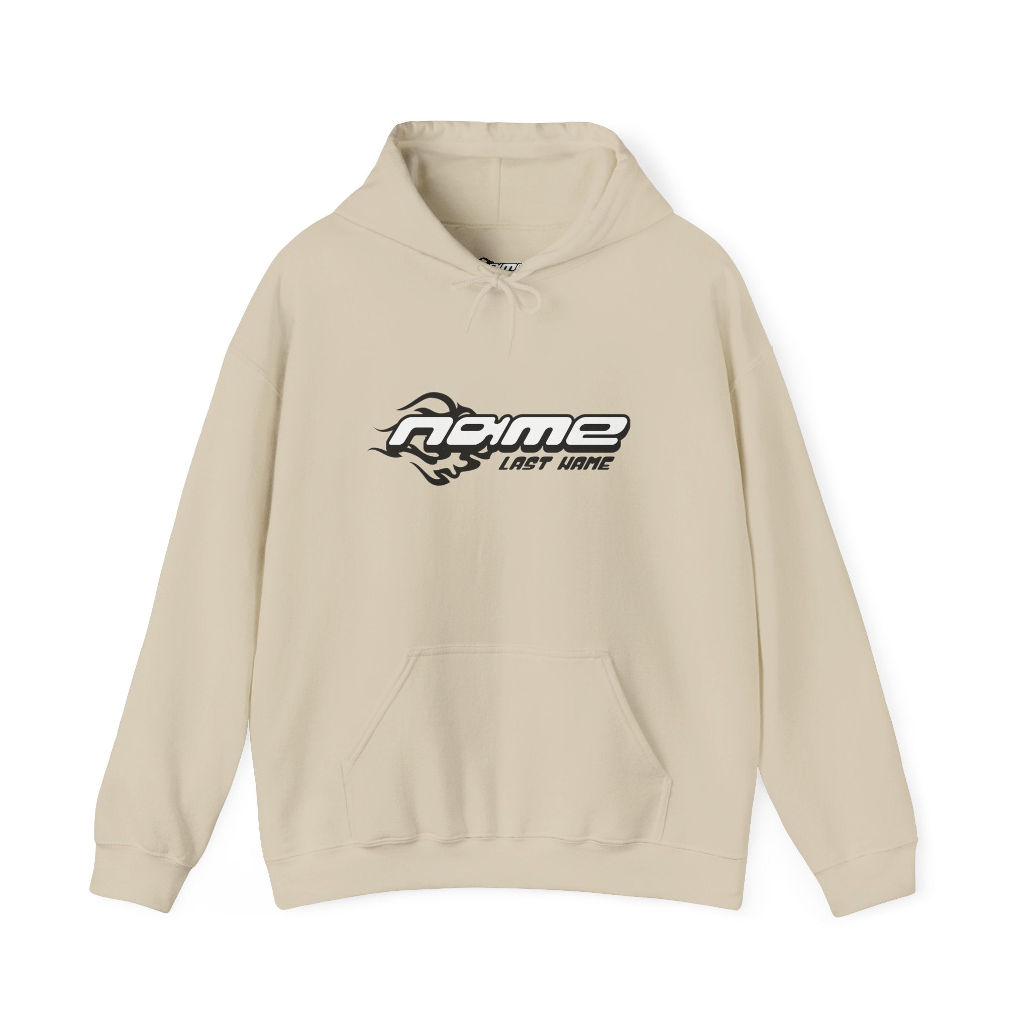 Urban automotive-style hoodie — personalize with your name and last name unisex