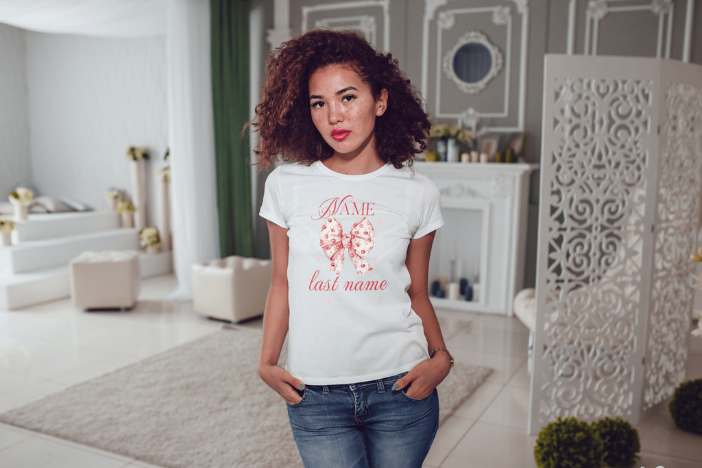Coquette Cherry Bow Shirt – Custom Name & Last Name