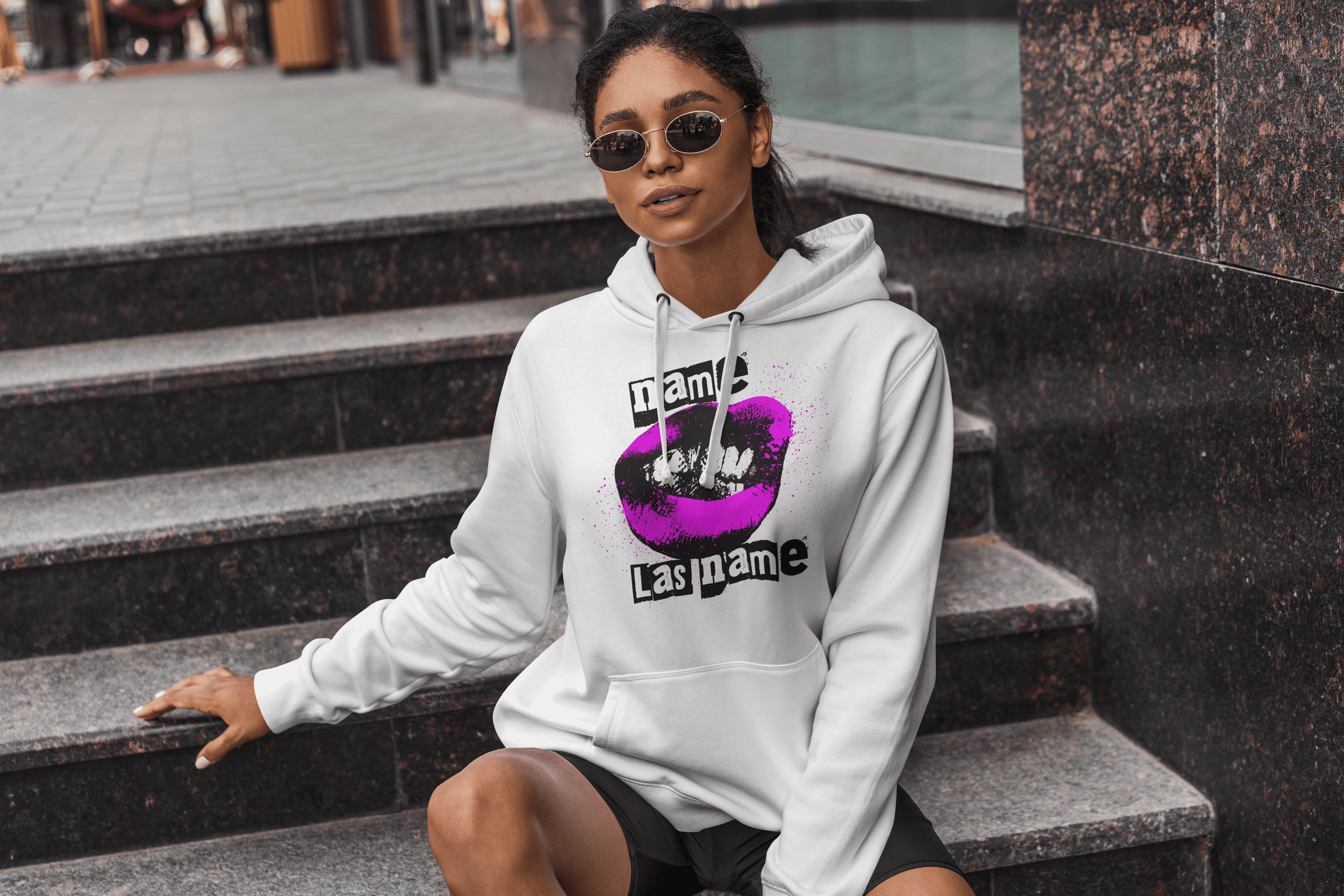 Personalized Hoodie – Sexy Lips Neon Edition