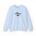Personalized Embroidered Name Crewneck Sweatshirt — Vintage Script Custom Name Pullover