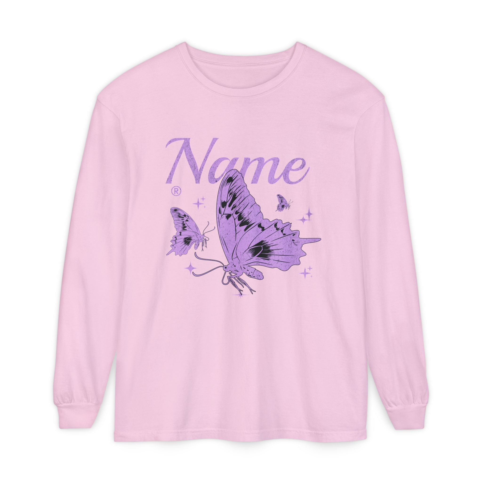 Custom Butterfly Name Long Sleeve Tee