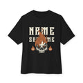 Flaming Skull Boxy Tee — "Name Surname" Customizable Graphic T-Shirt