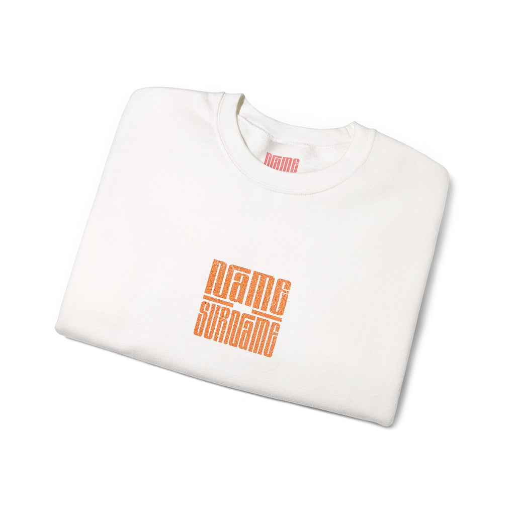 Minimal Embroidered Name Crewneck Sweatshirt — Personalized Monogram Center Chest