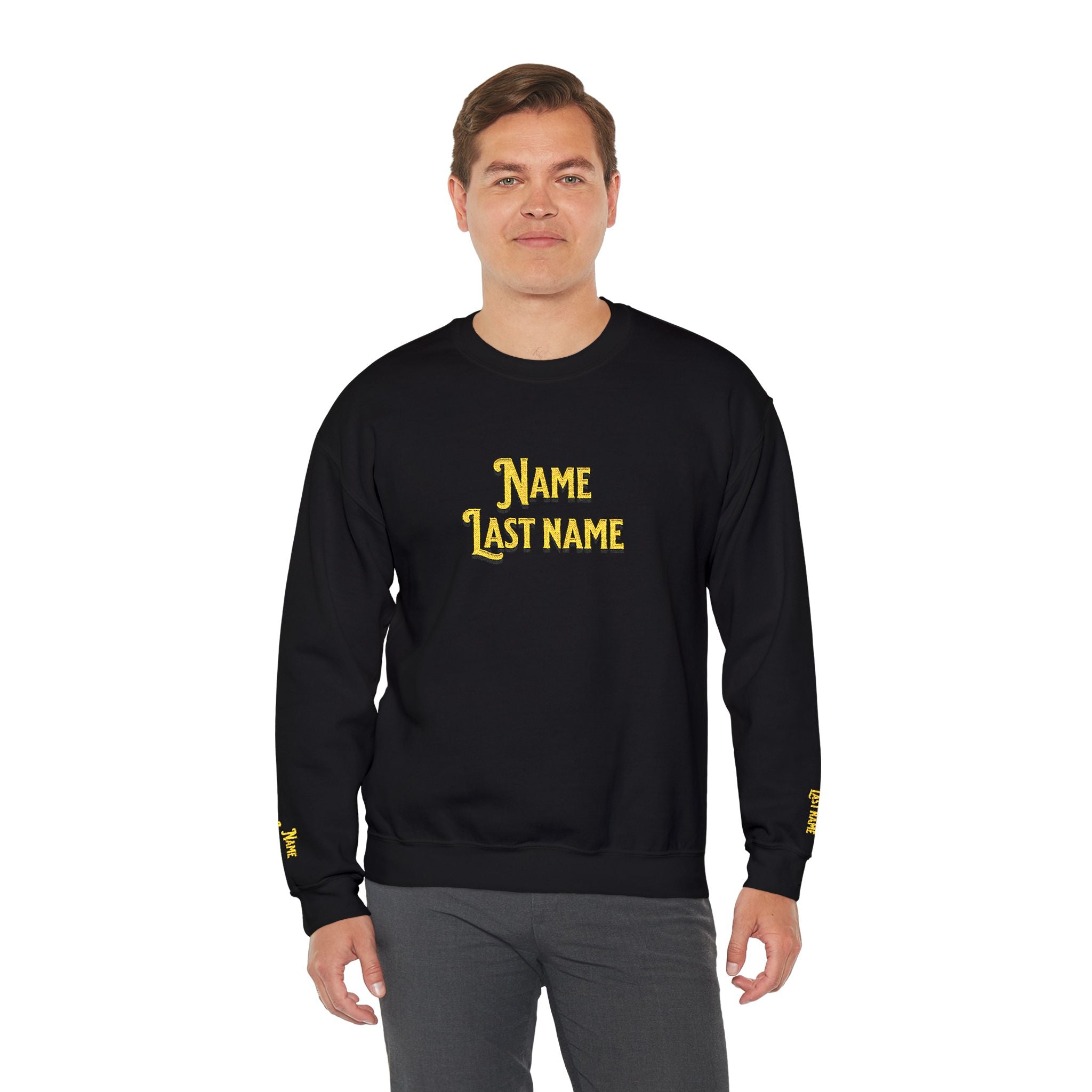 Personalized embroidered Gold Gothic Crewneck Sweatshirt unisex