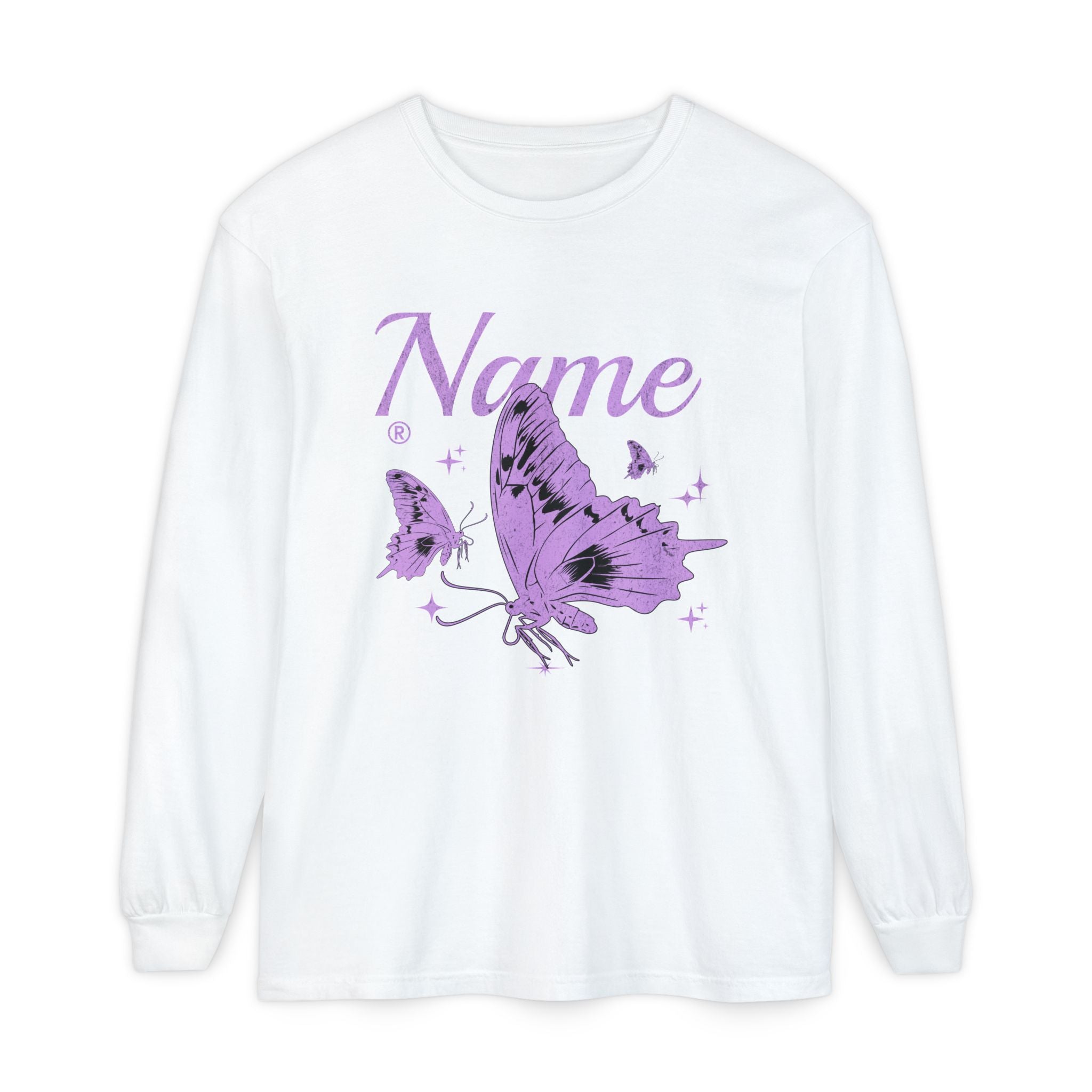 Custom Butterfly Name Long Sleeve Tee