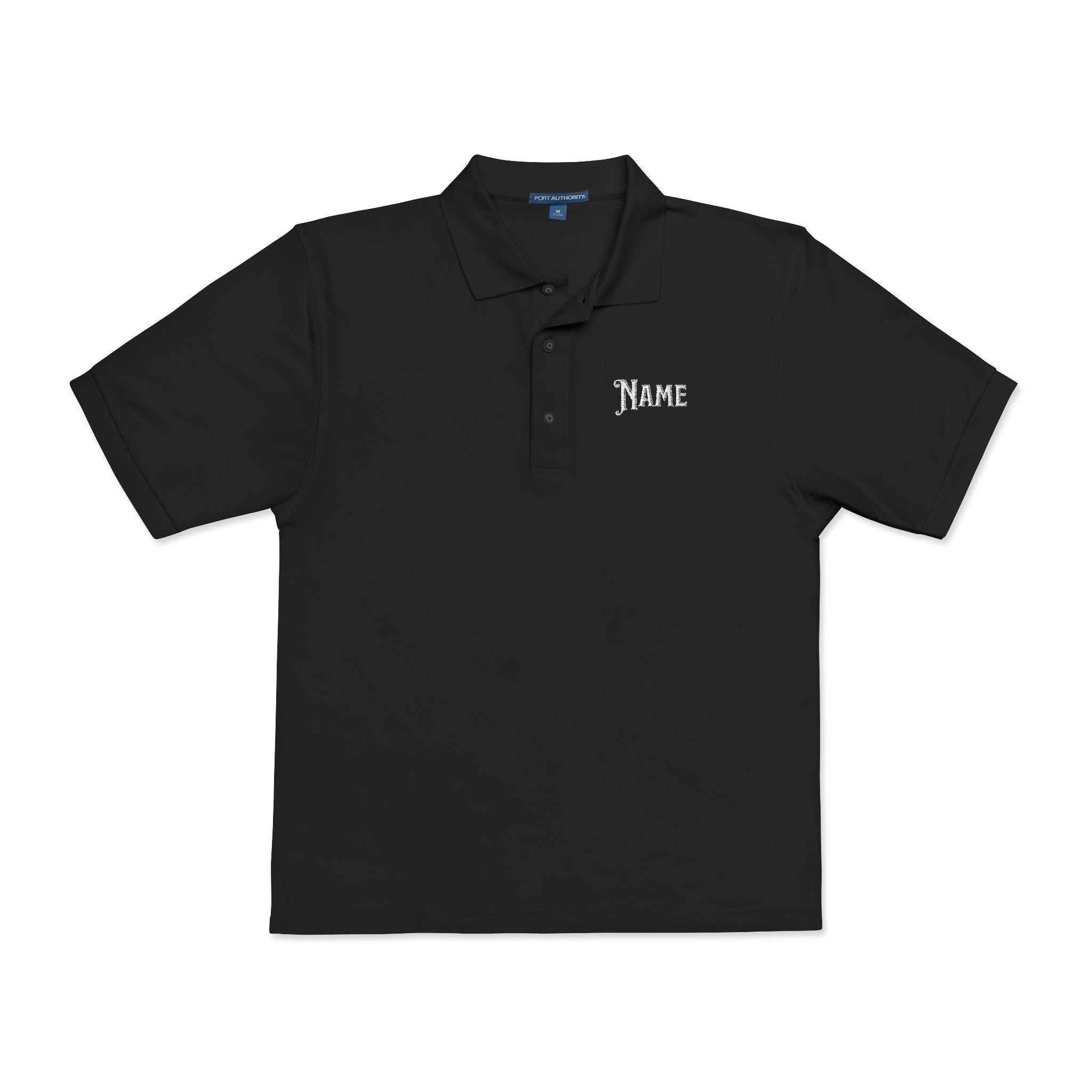 Embroidered 'Name' Gothic Polo Shirt — Classic Corporate Logo Polo