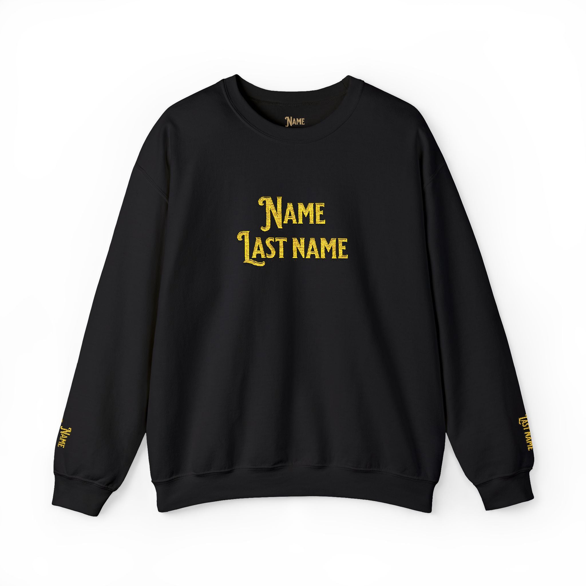 Personalized embroidered Gold Gothic Crewneck Sweatshirt unisex