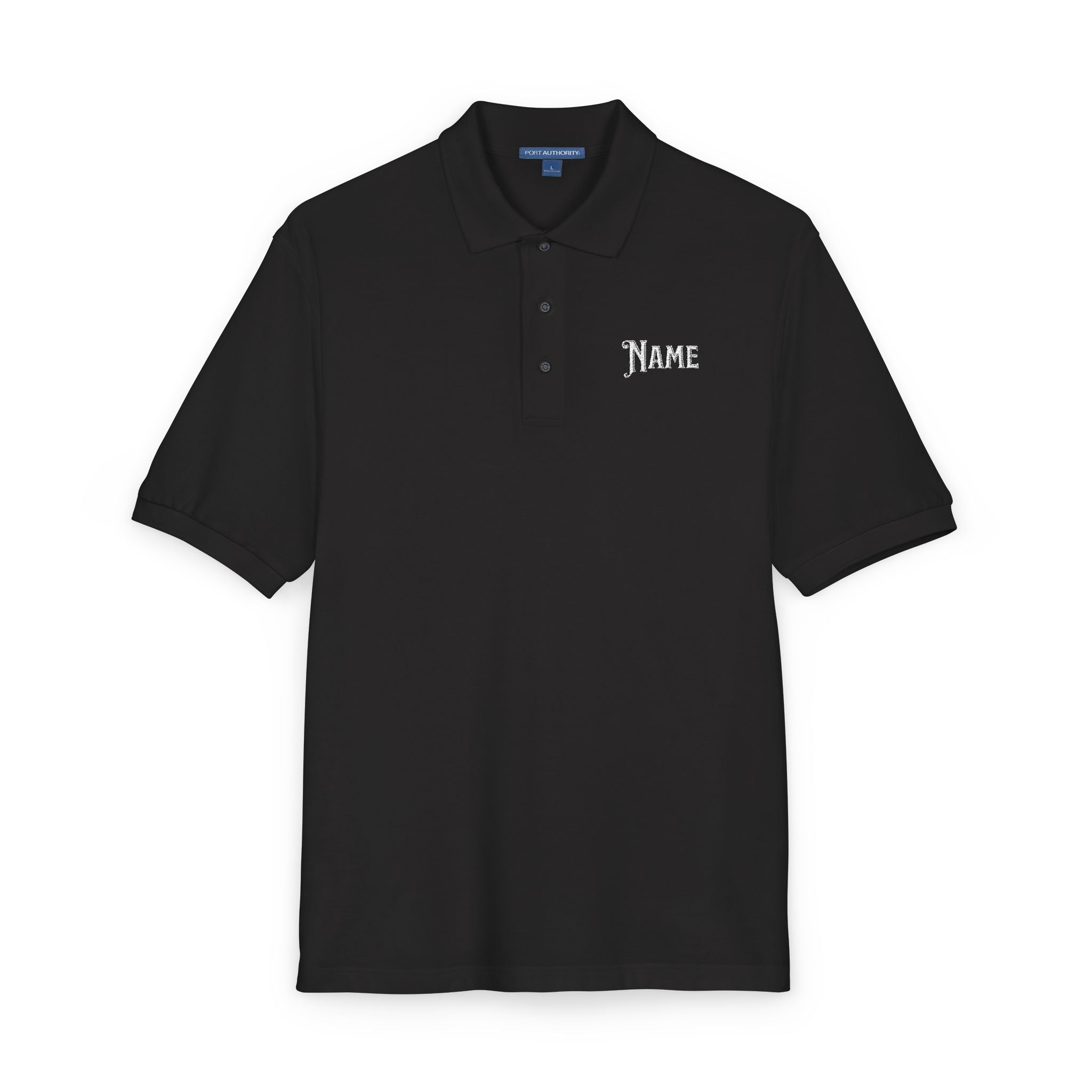 Embroidered 'Name' Gothic Polo Shirt — Classic Corporate Logo Polo