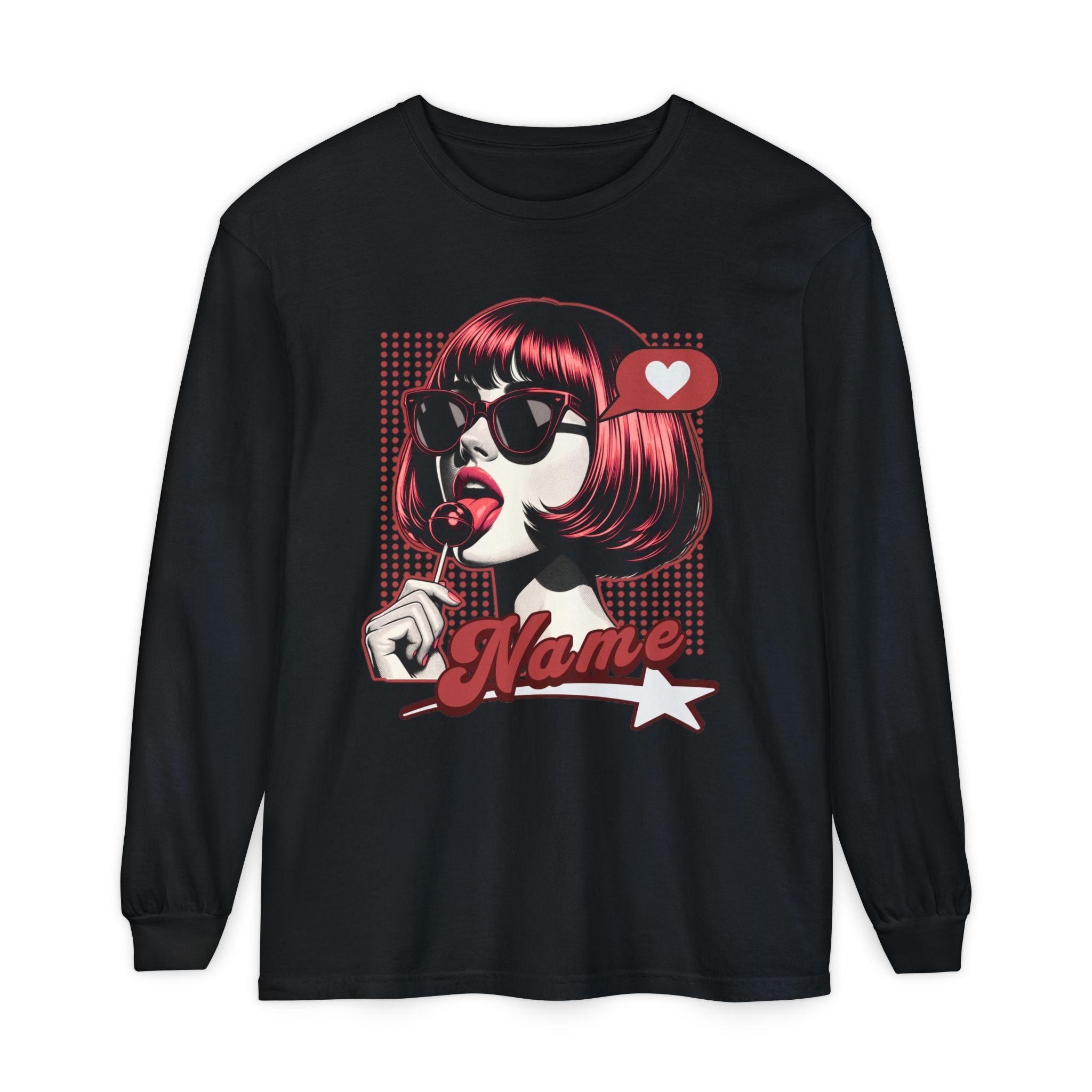 Pop Art Lollipop Girl Long Sleeve Tee