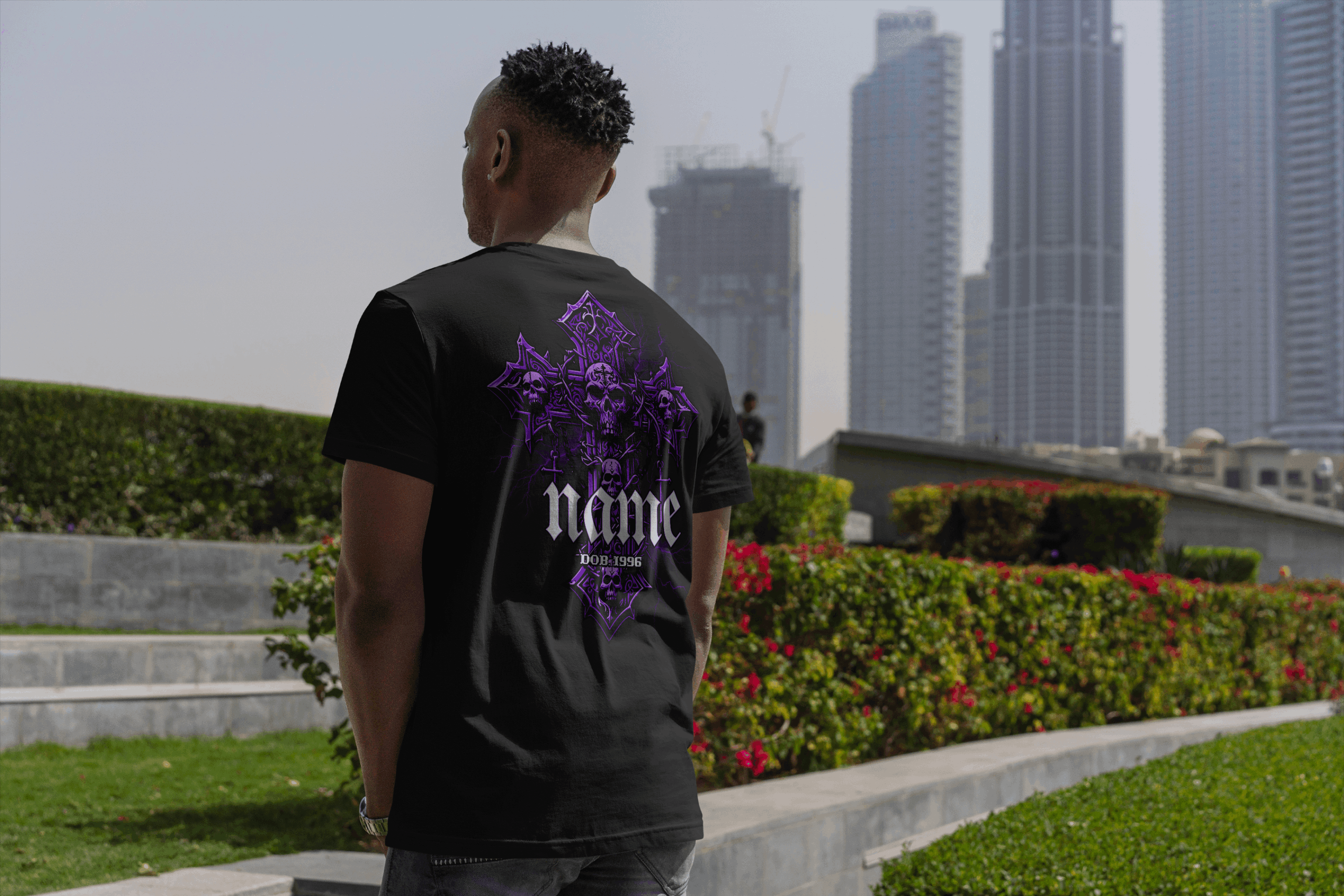 personalized t-shirt with a cross design