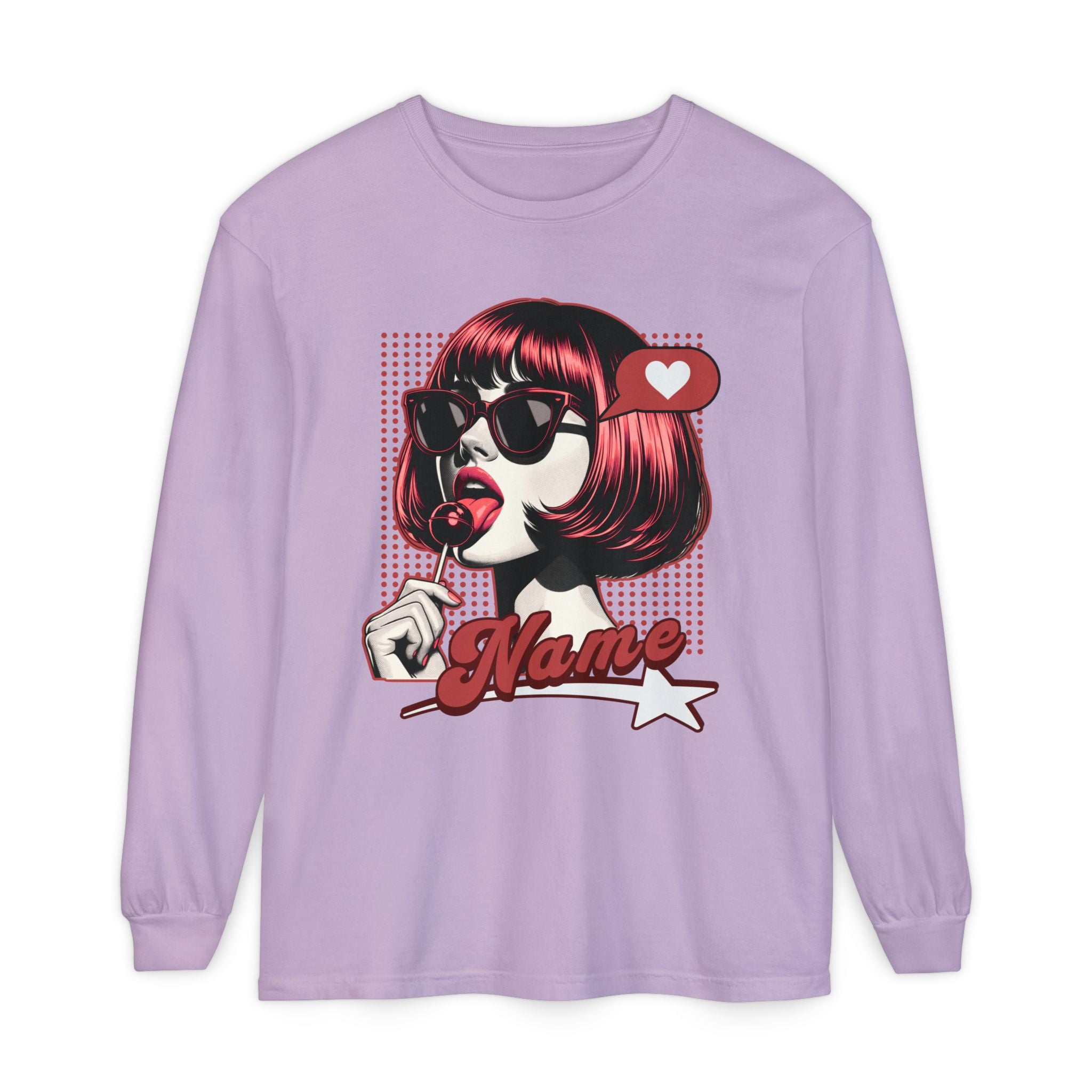 Pop Art Lollipop Girl Long Sleeve Tee