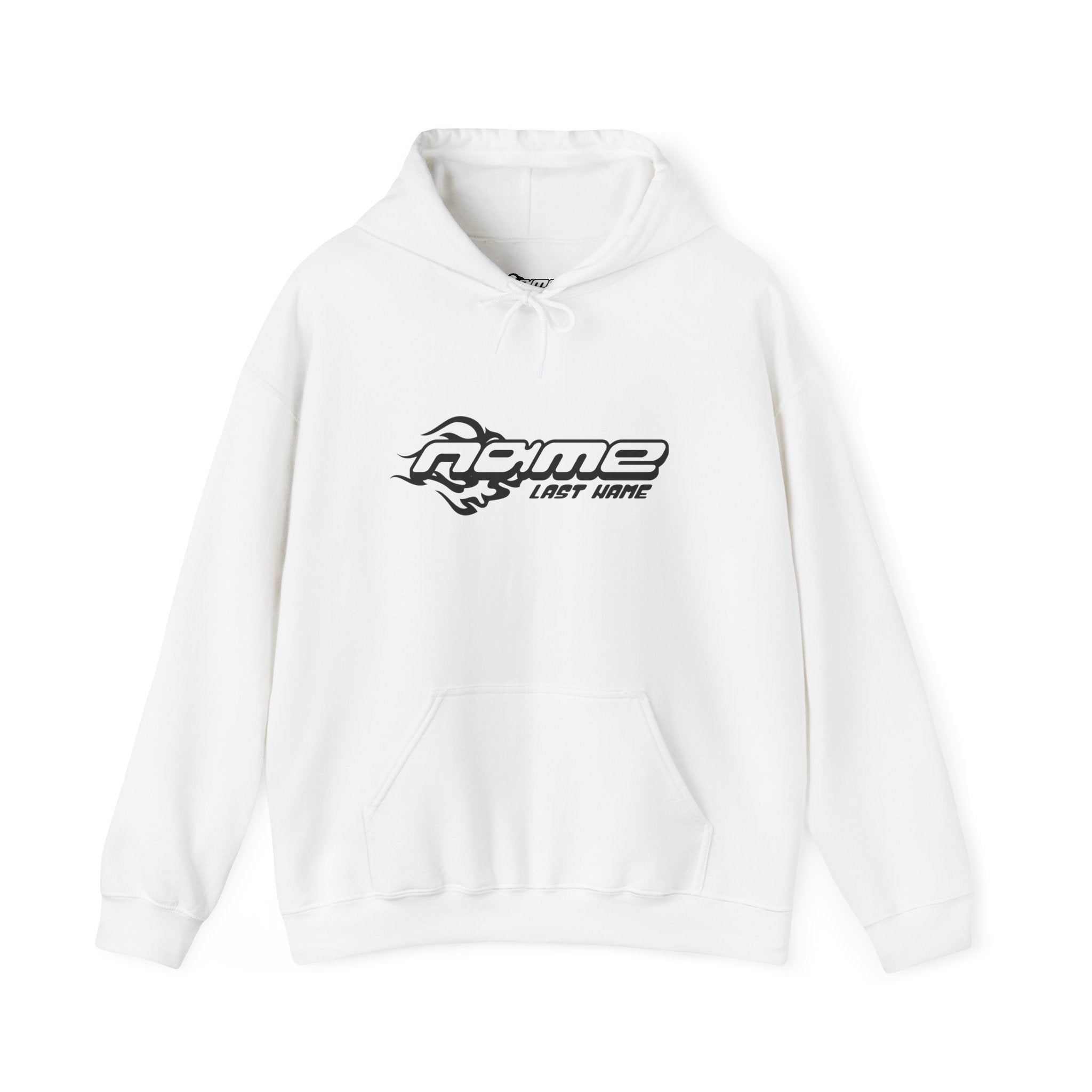 Urban automotive-style hoodie — personalize with your name and last name unisex
