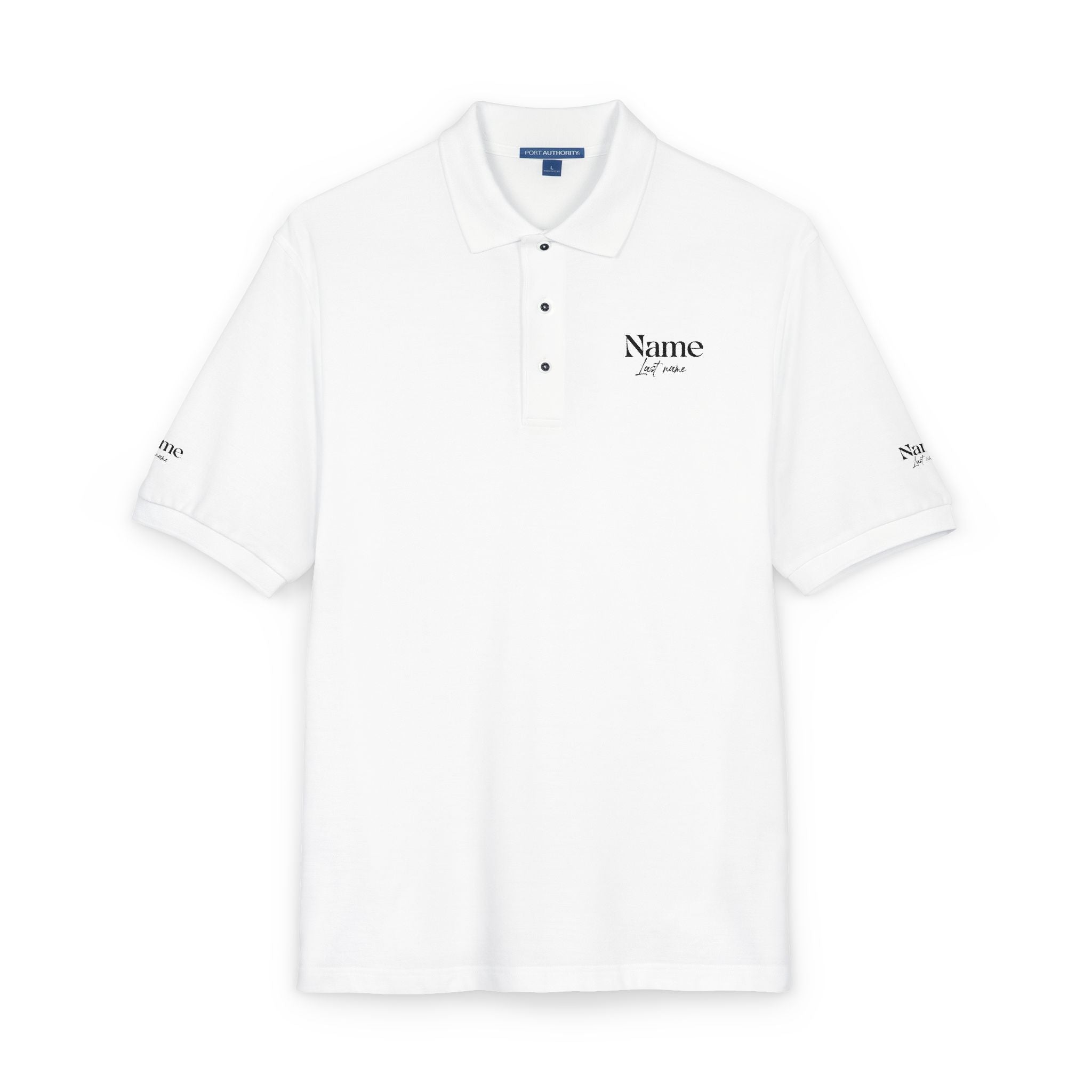 Embroidered Classic Polo Shirt — personalize your name and last name.