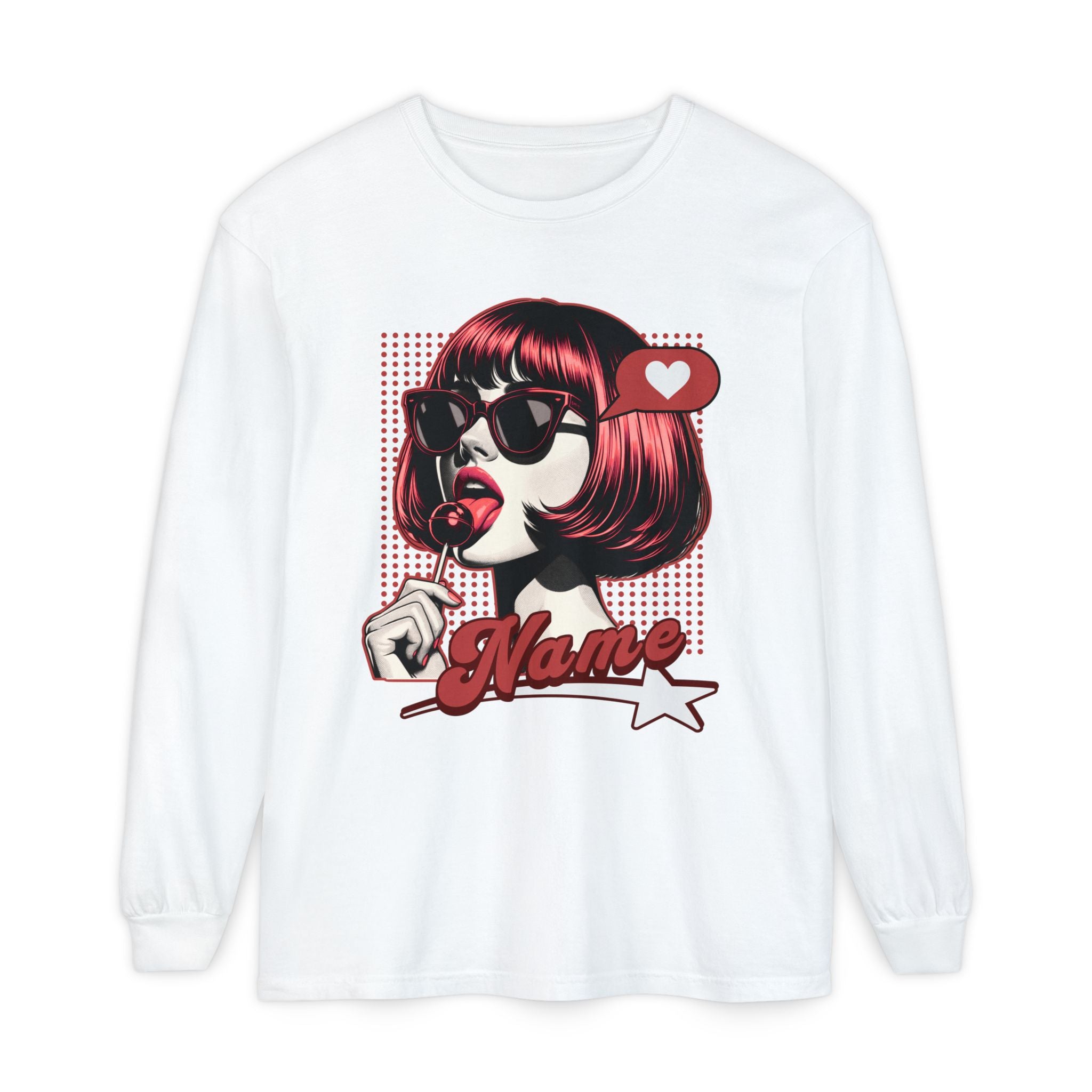 Pop Art Lollipop Girl Long Sleeve Tee