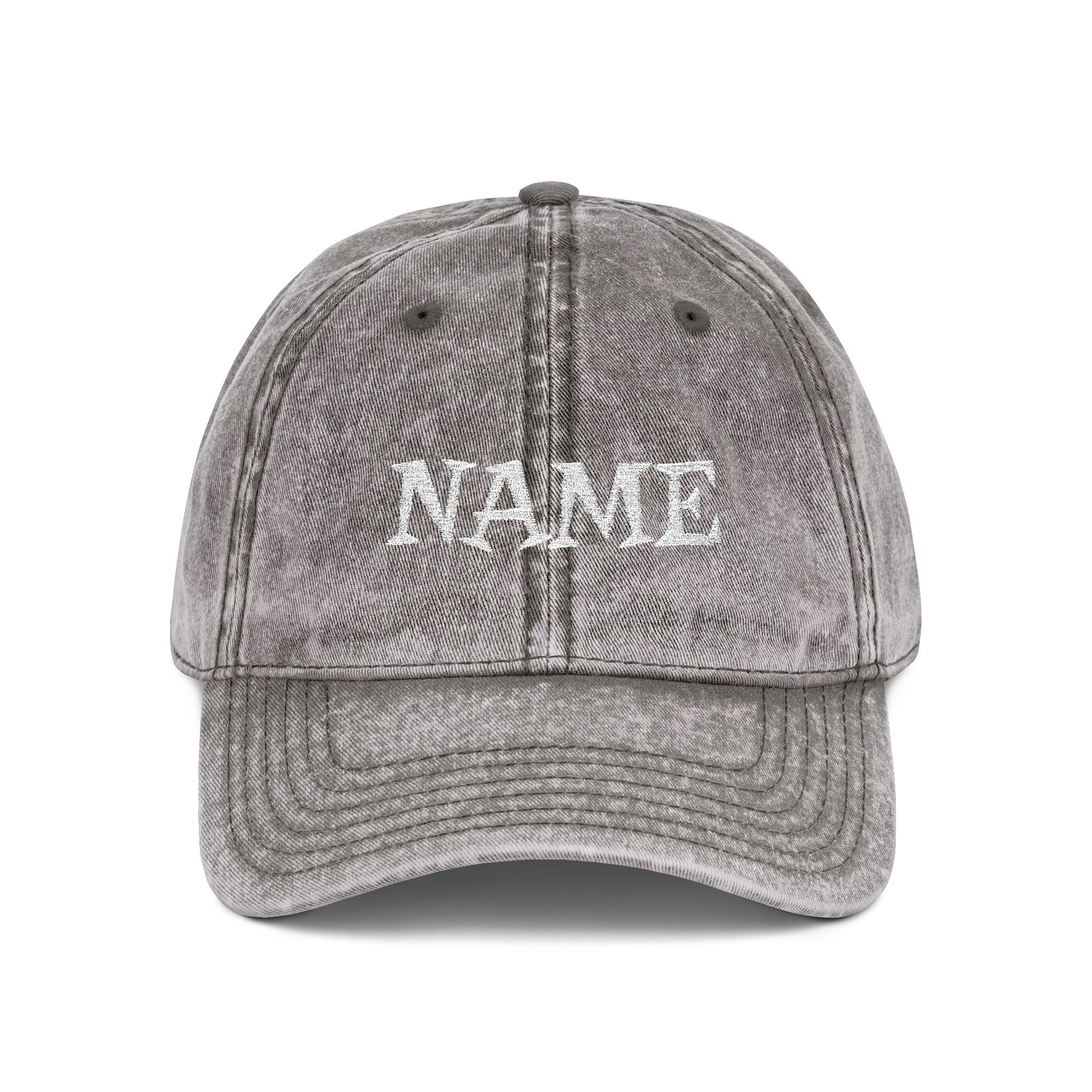 Personalized Vintage Embroidered Cap – Distressed Name Dad Hat