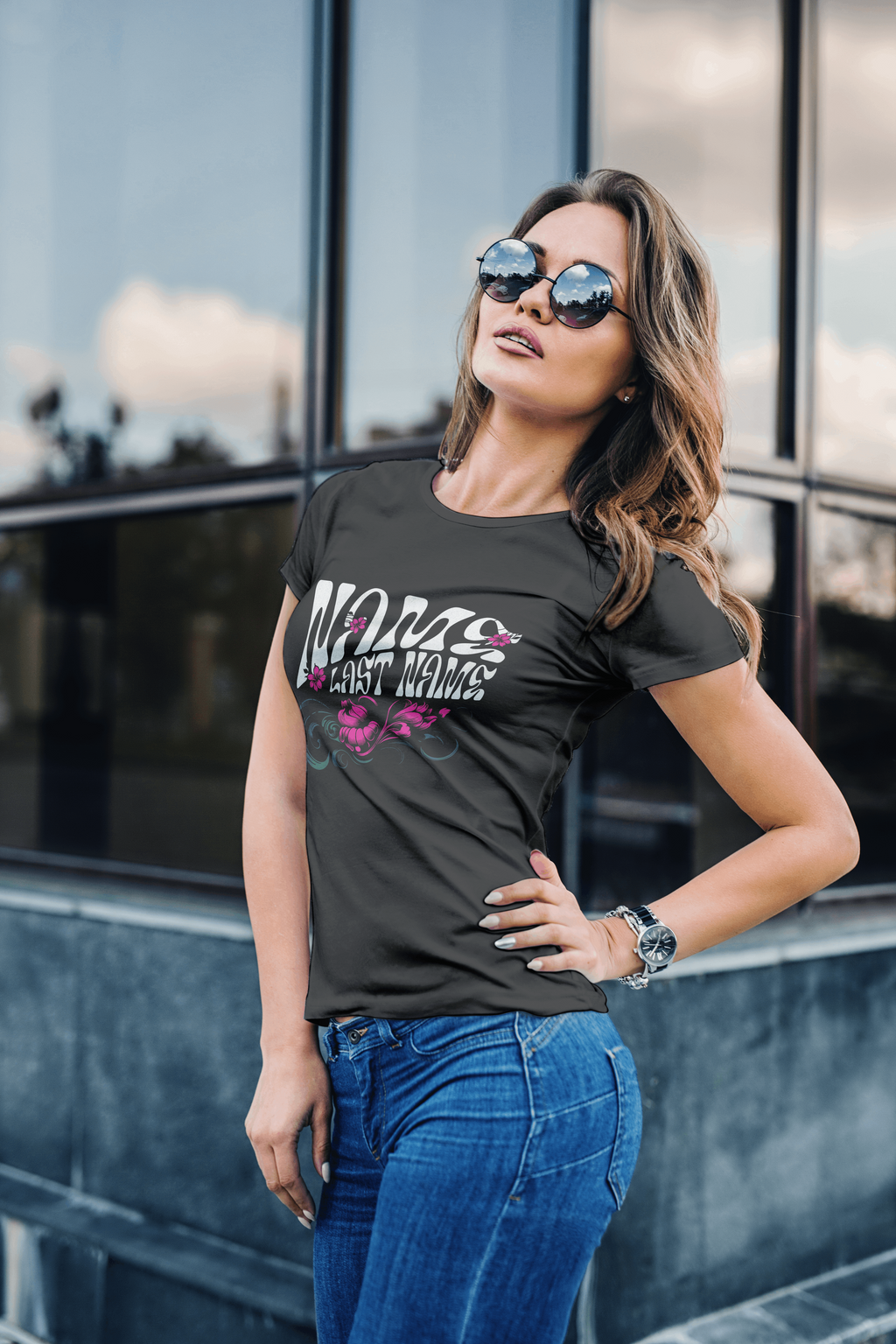 Custom Groovy Flower Name Tee