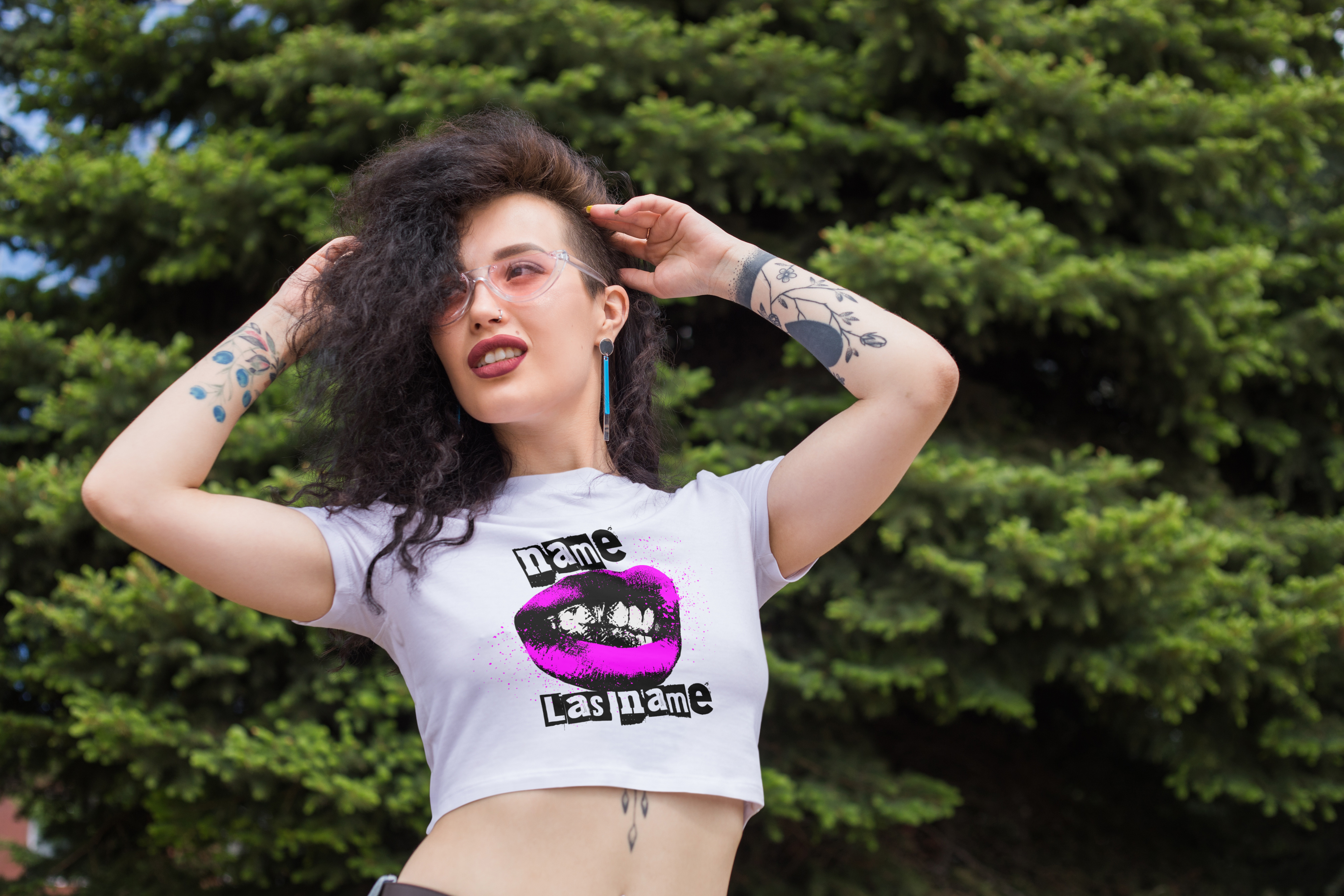 Sexy Lips Neon Edition, cropped t-shirt