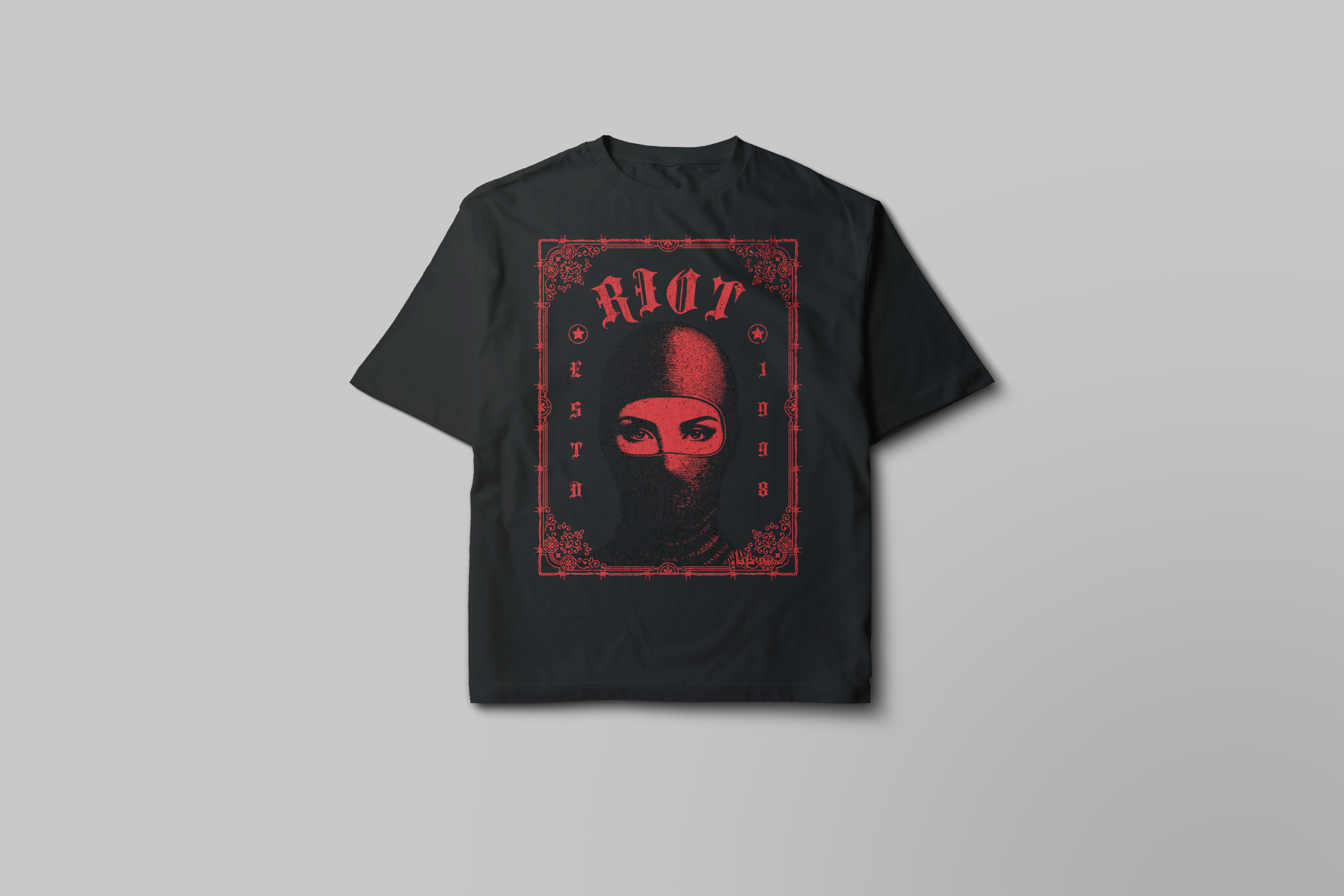 Riot Balaclava Graphic Tee — Edgy Protest Streetwear T-Shirt