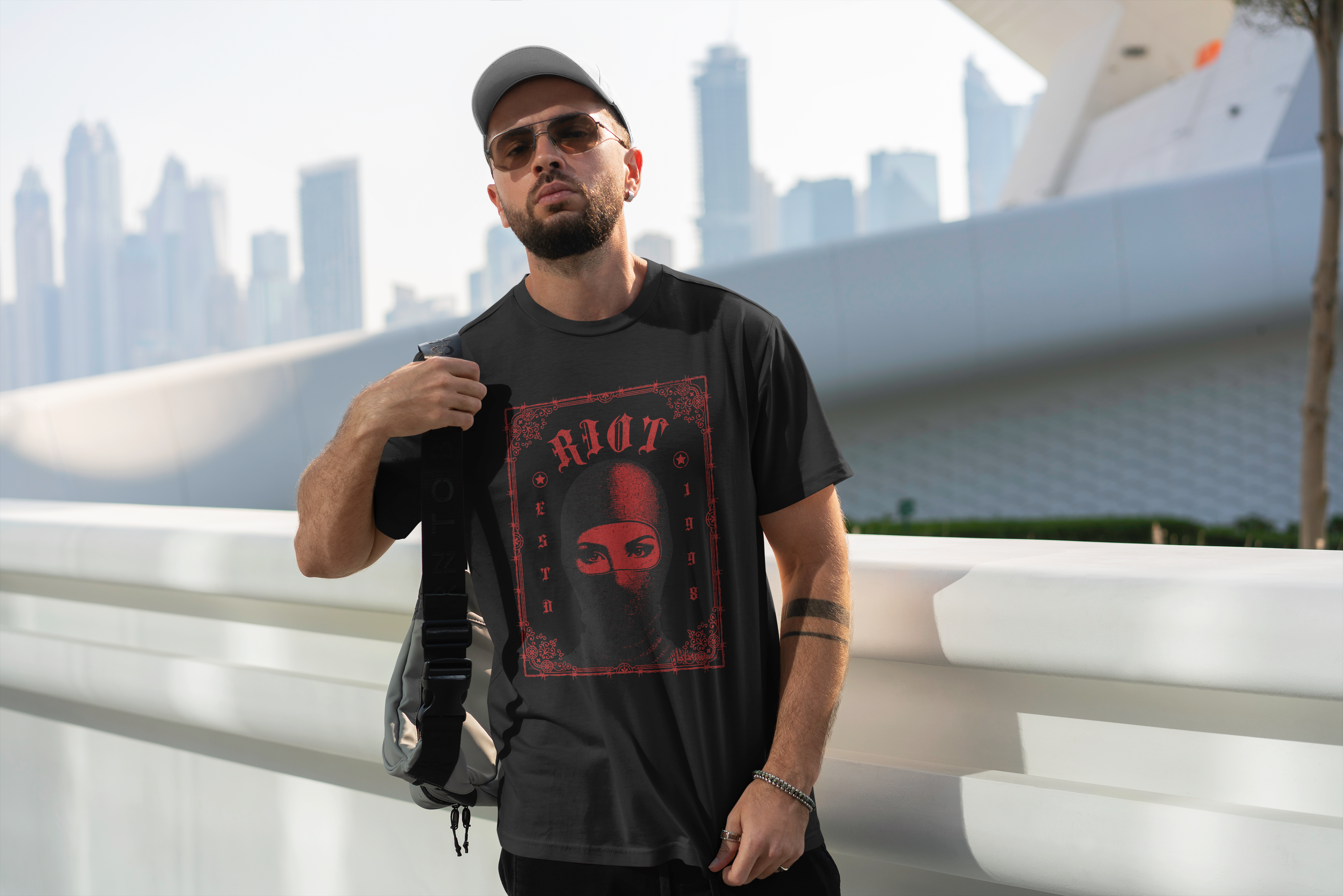 Riot Balaclava Graphic Tee — Edgy Protest Streetwear T-Shirt