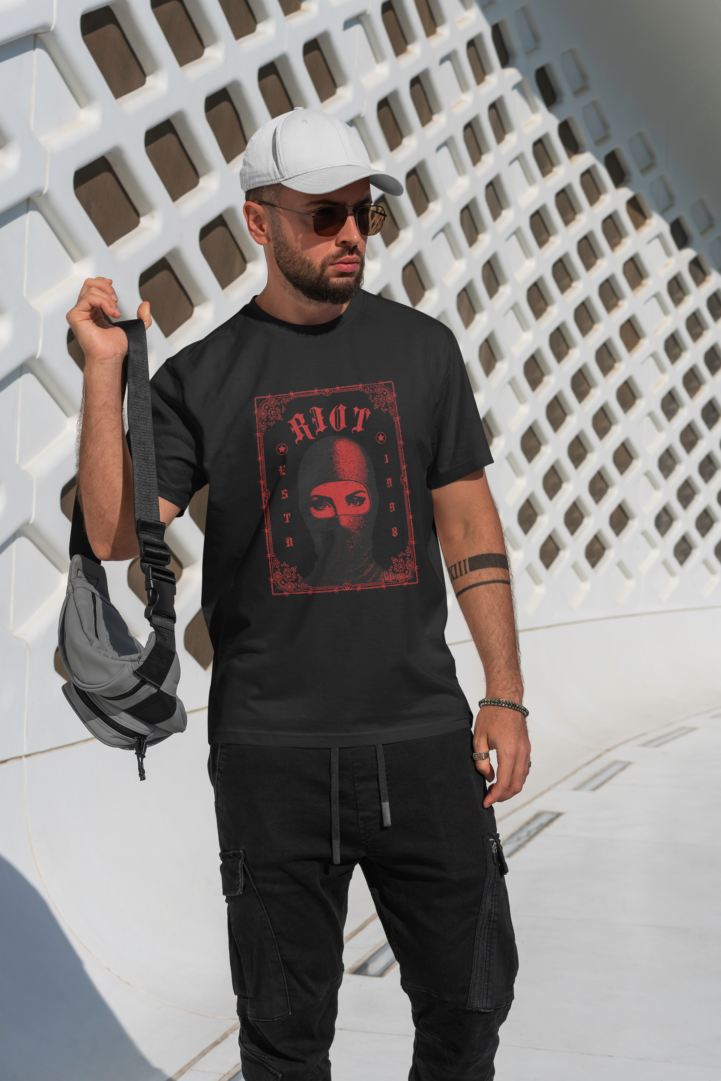 Riot Balaclava Graphic Tee — Edgy Protest Streetwear T-Shirt
