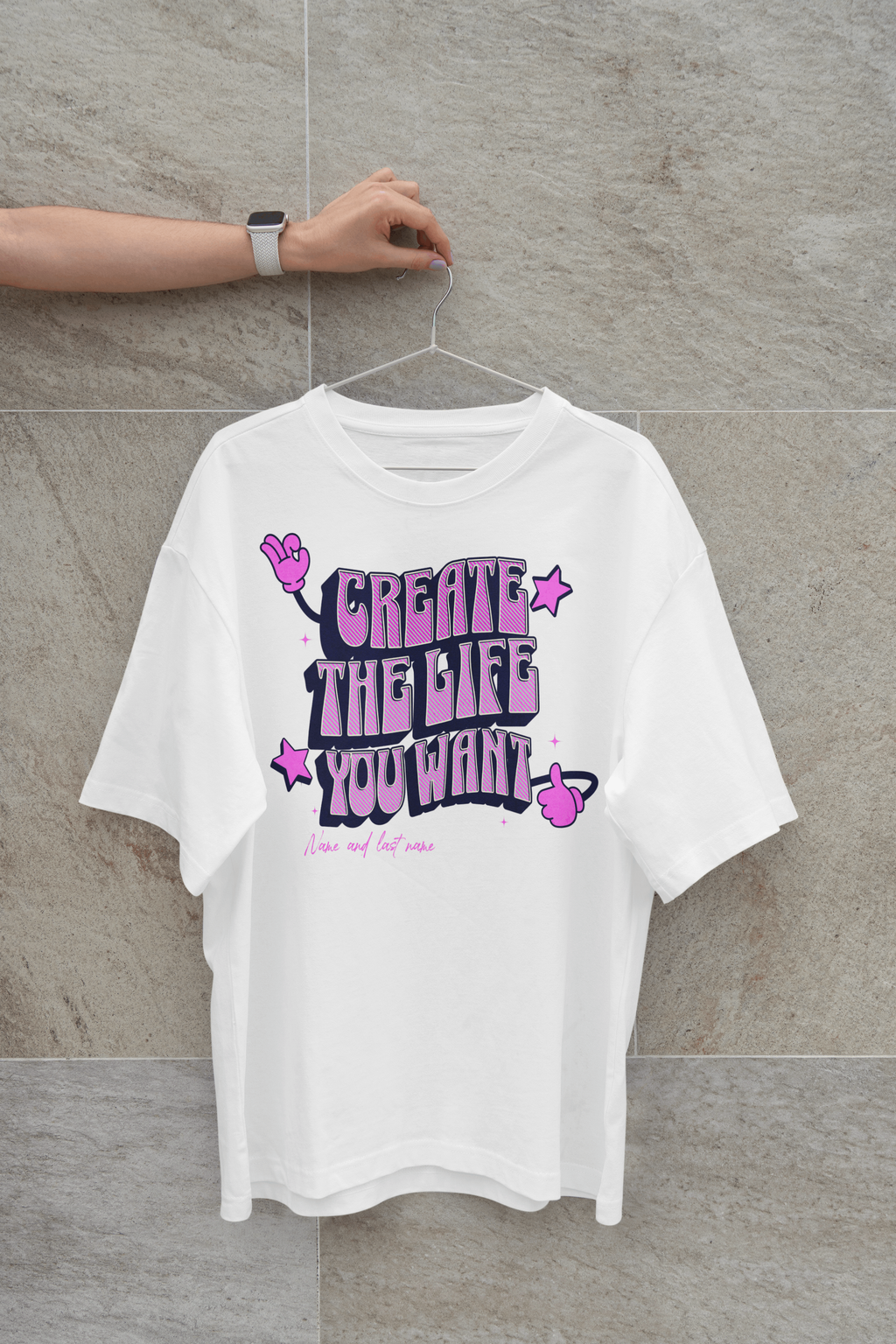 Retro Pink Motivational Shirt — Personalized with Your Name