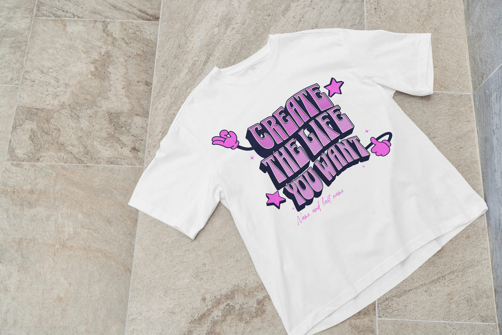 Retro Pink Motivational Shirt — Personalized with Your Name