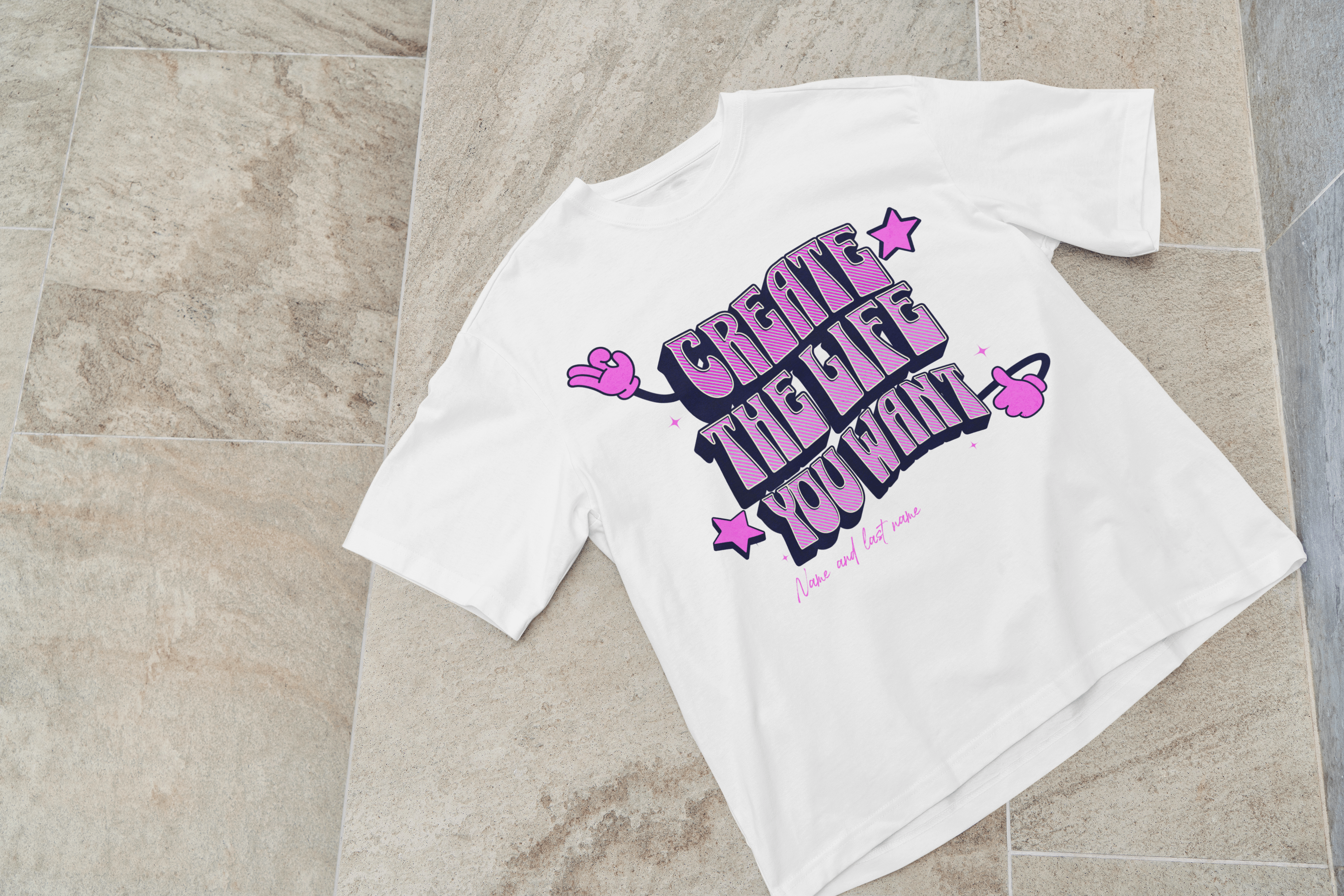 Retro Pink Motivational Shirt — Personalized with Your Name