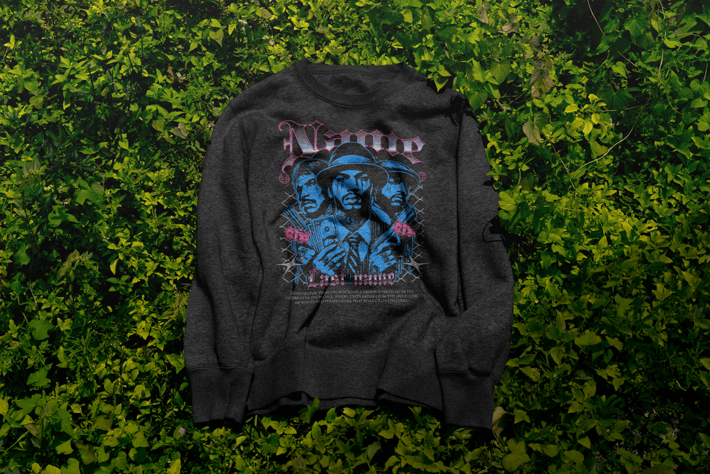 Personalized Gangster Art Sweatshirt  — Custom Name & Last Name Streetwear