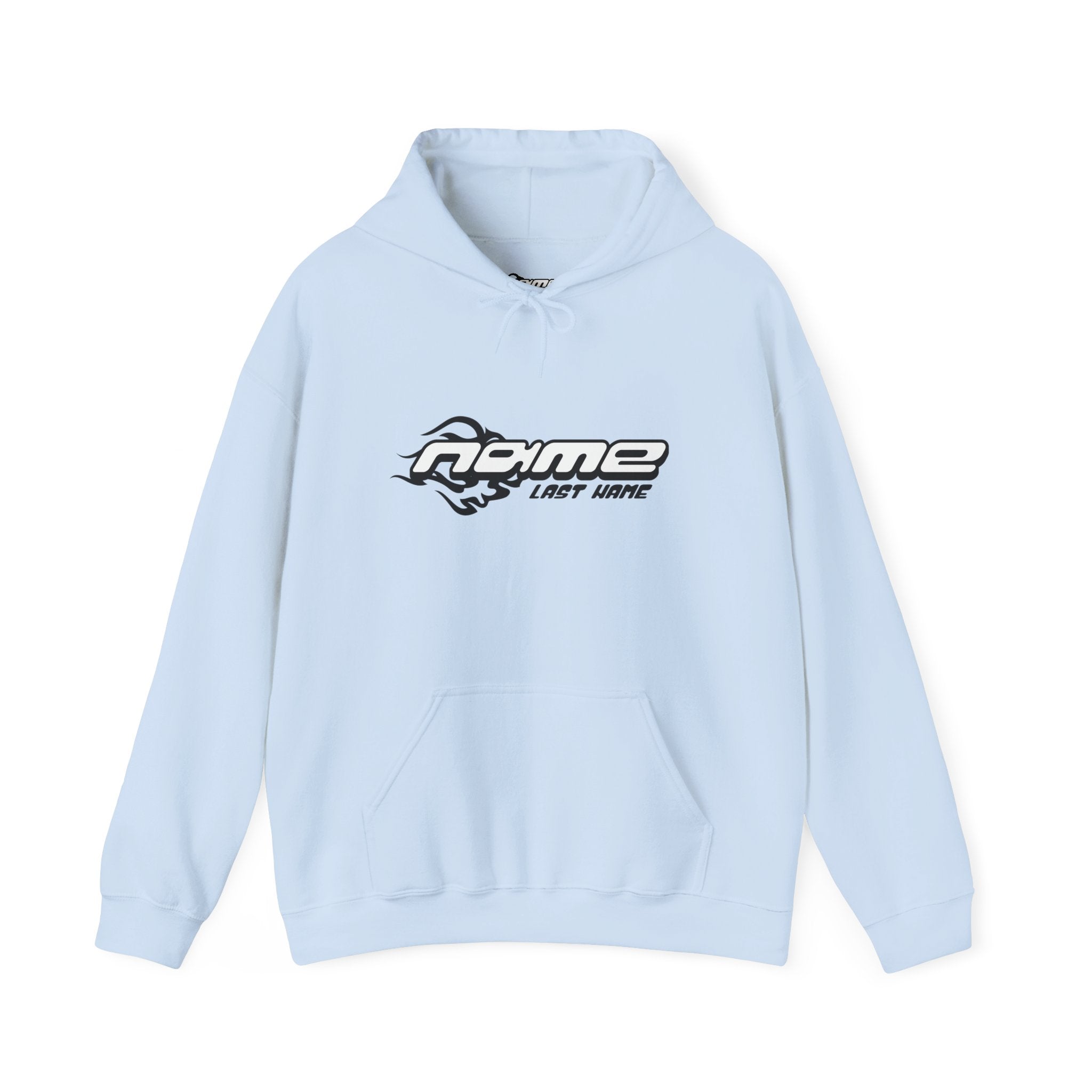 Urban automotive-style hoodie — personalize with your name and last name unisex