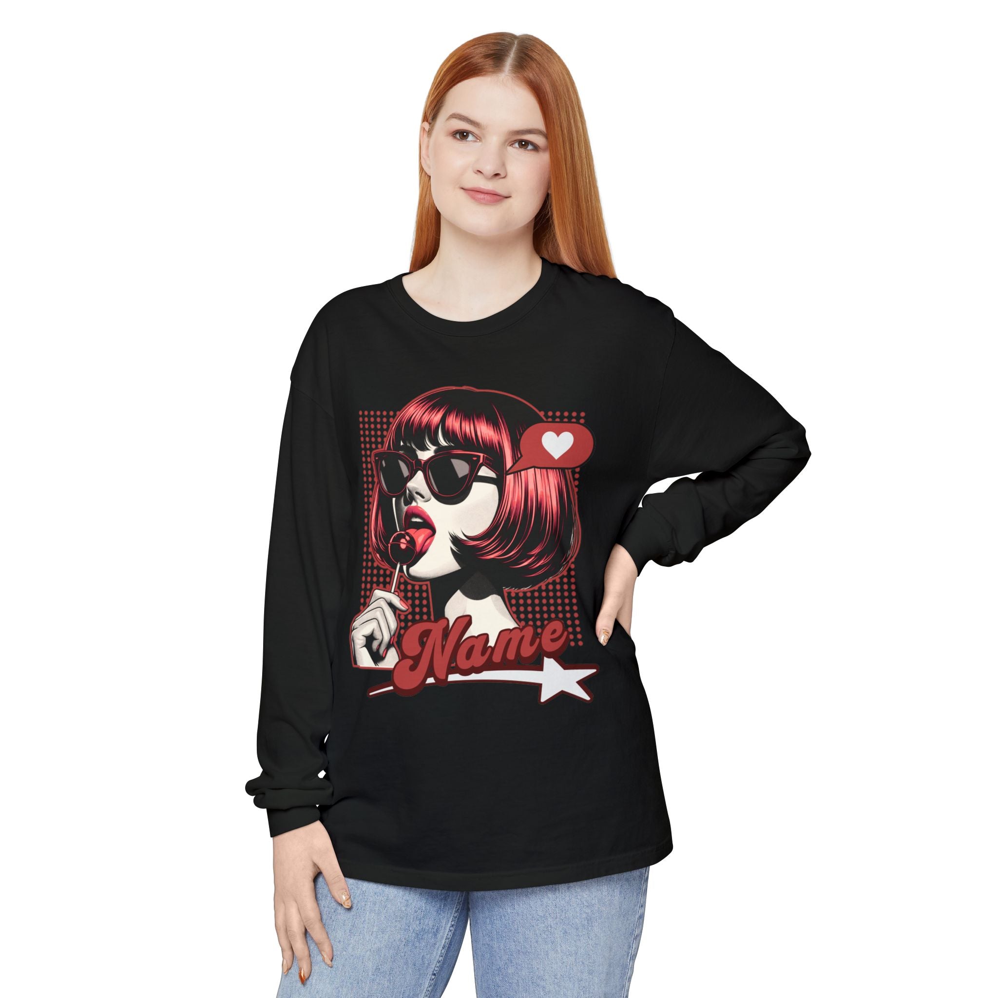 Pop Art Lollipop Girl Long Sleeve Tee