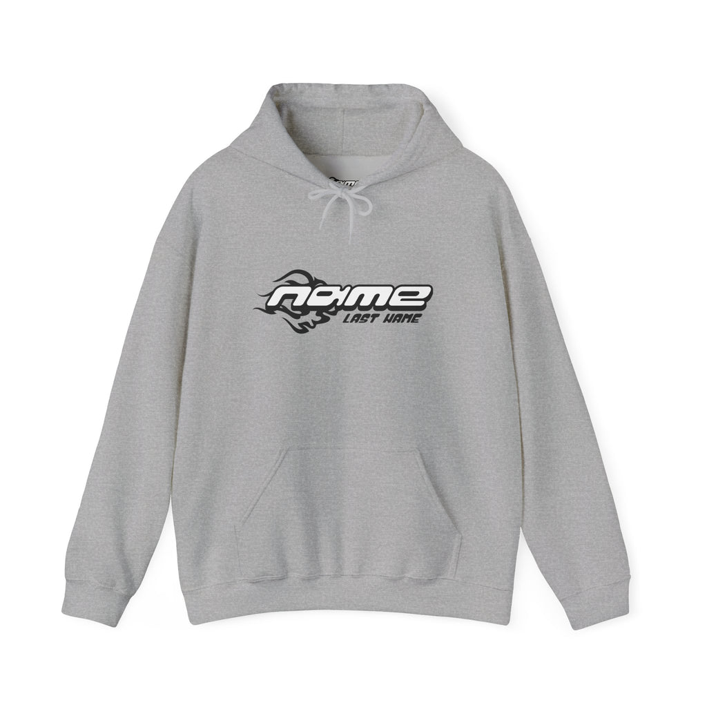 Urban automotive-style hoodie — personalize with your name and last name unisex