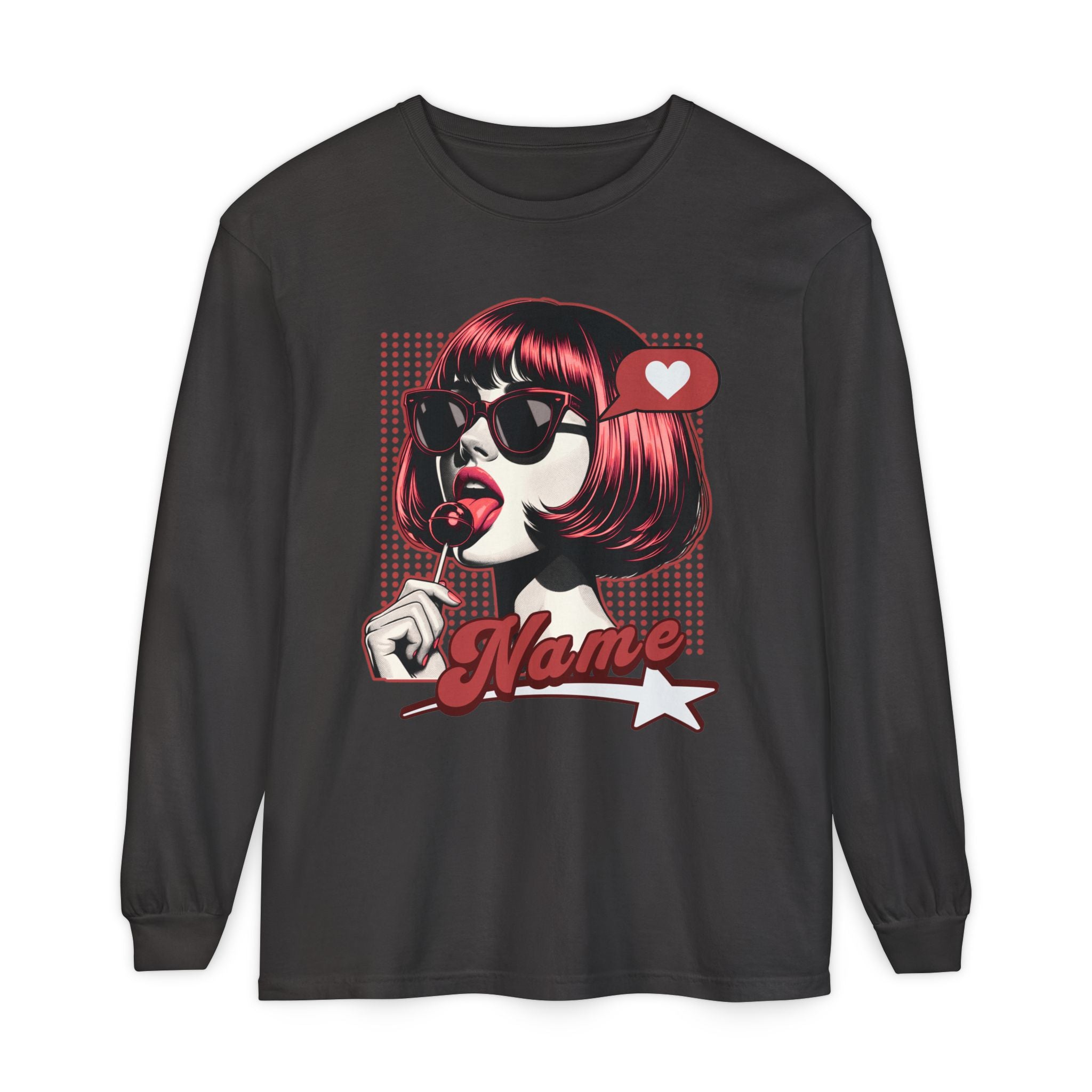 Pop Art Lollipop Girl Long Sleeve Tee
