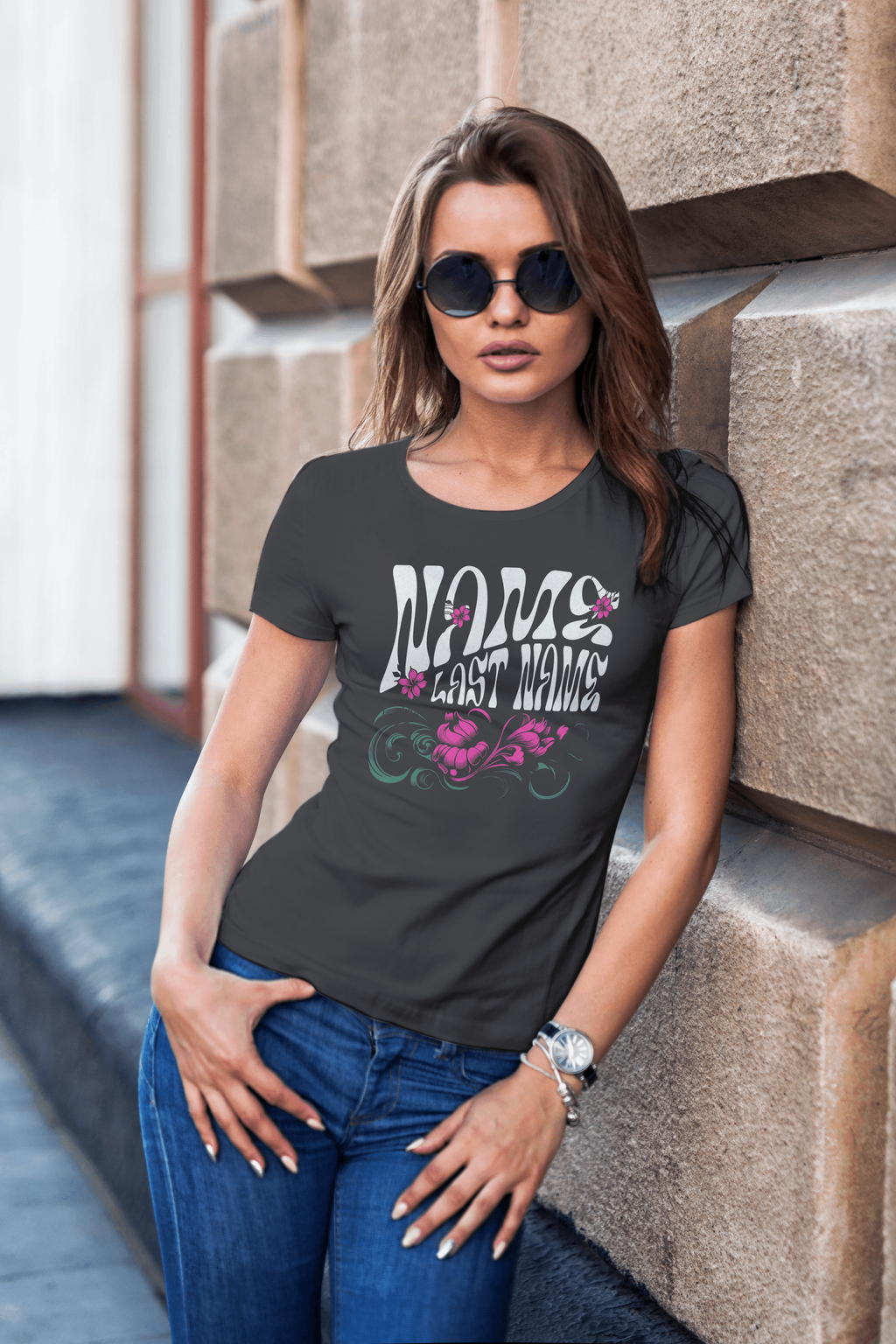 Custom Groovy Flower Name Tee