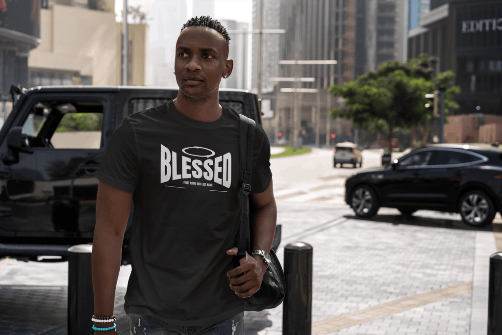 blessed personalized t-shirt with name and last name