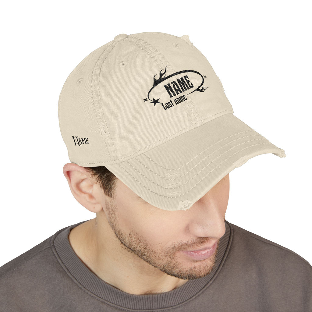 Distressed Embroidered Vintage 'Name Last Name' Personalized Cap