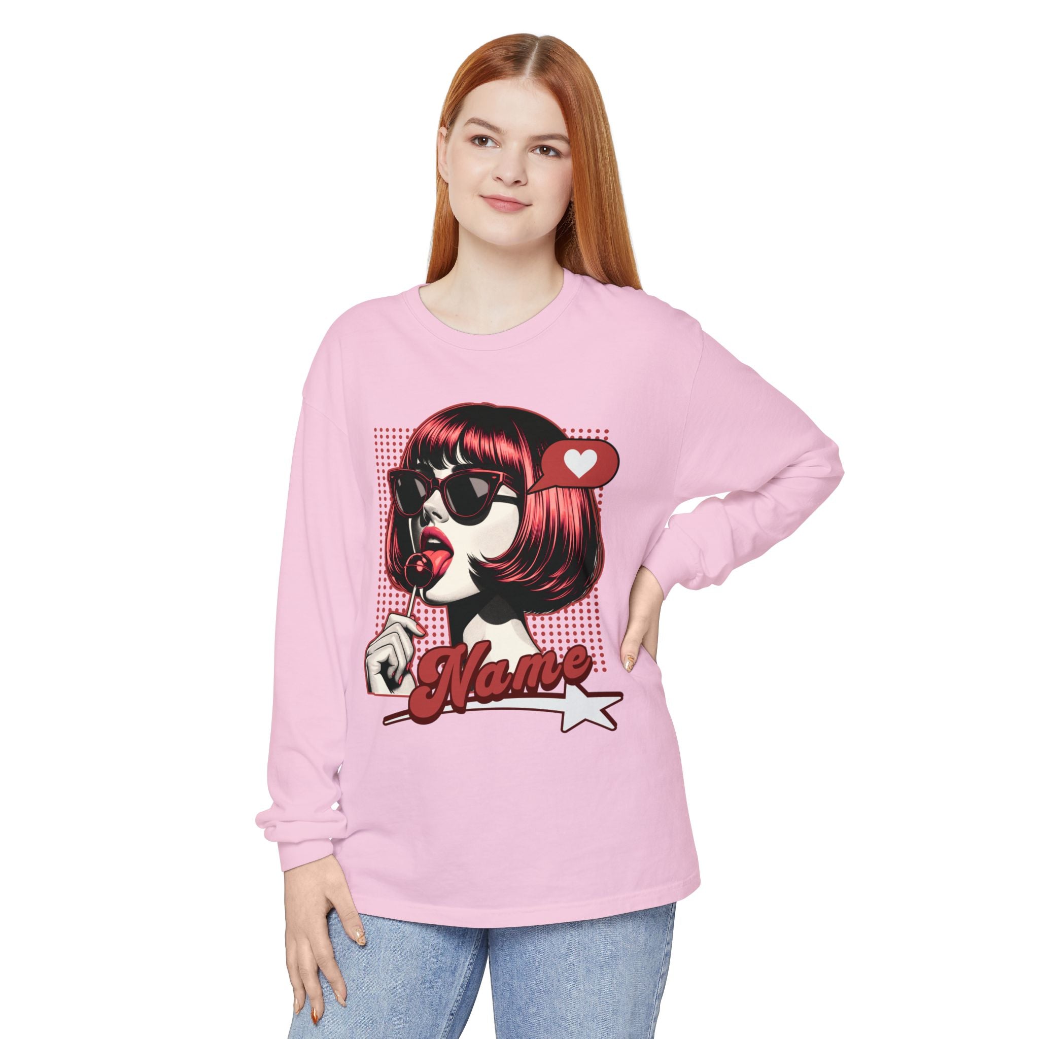 Pop Art Lollipop Girl Long Sleeve Tee